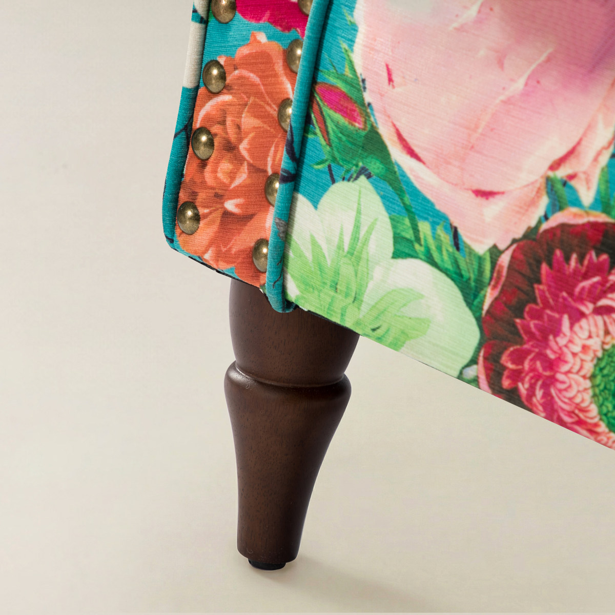 Artemisa Modern Floral Pattern Upholstered Wingback Armchair