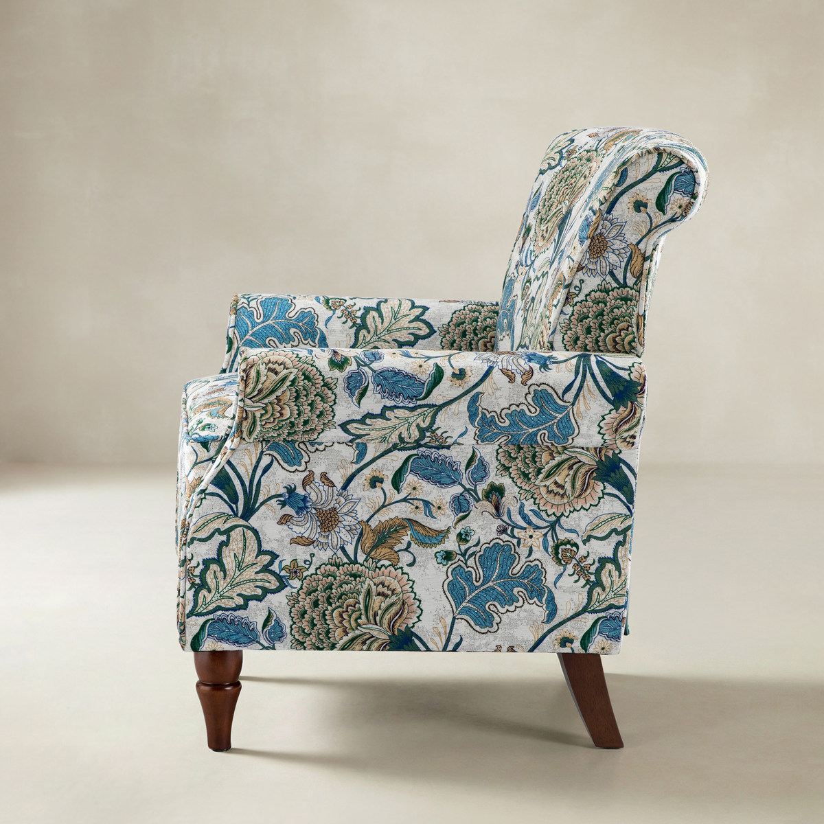 Artemisa Modern Floral Pattern Upholstered Wingback Armchair