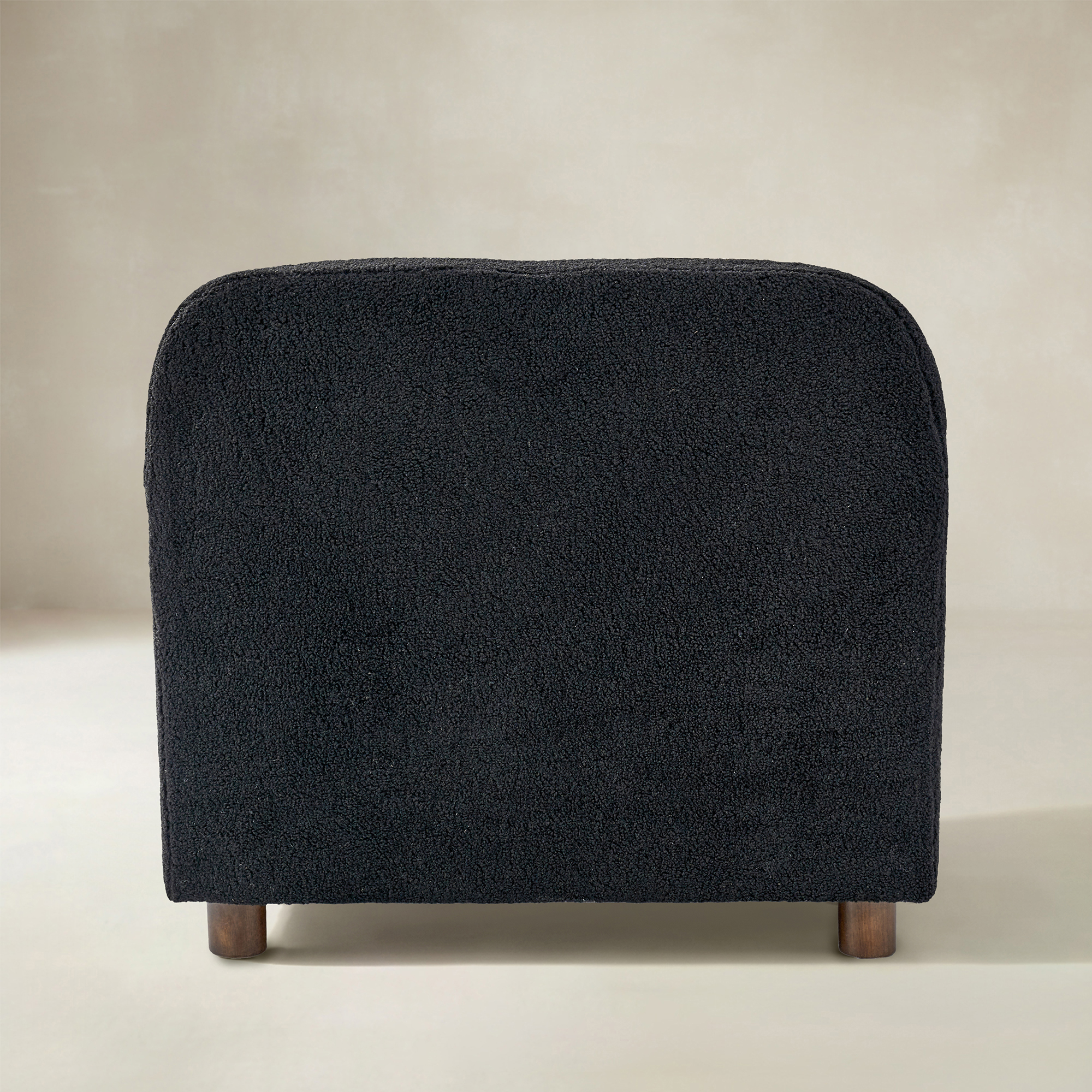 Heinrich Boucle Upholstered Armchair with Solid Wood Legs