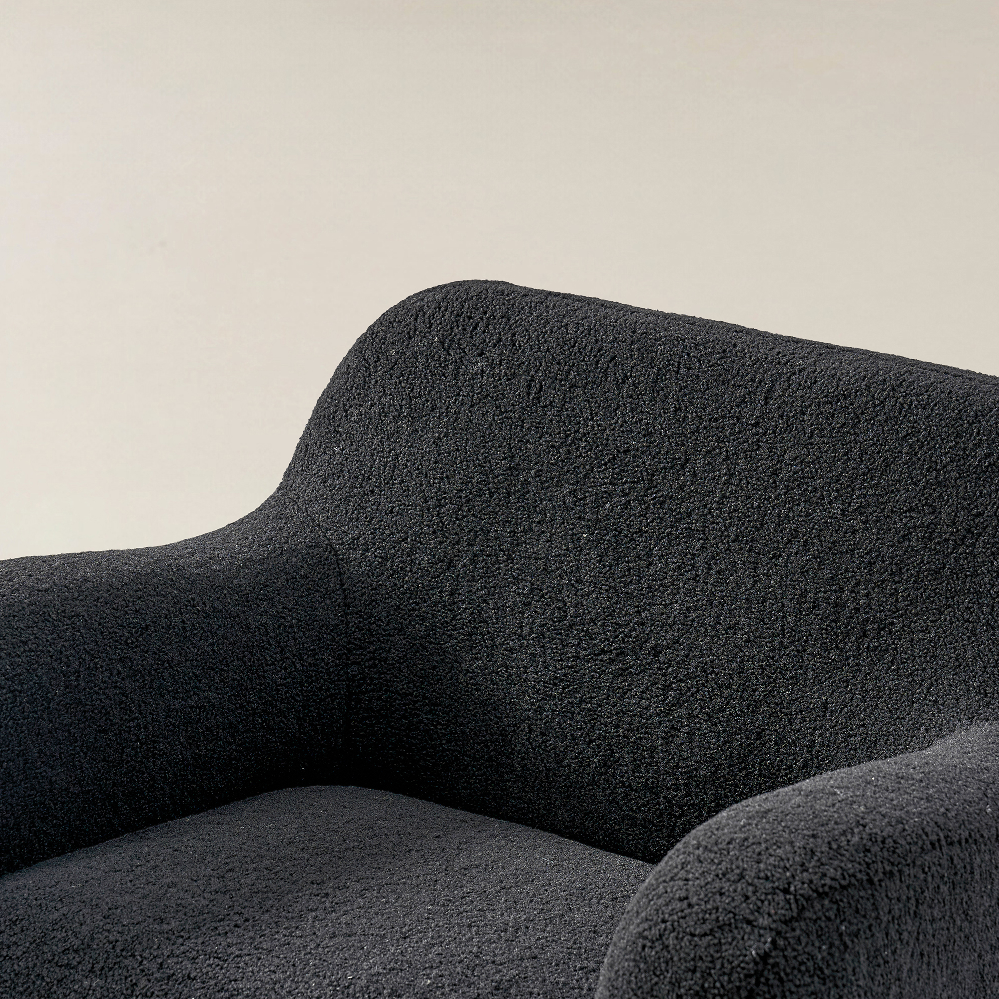 Heinrich Boucle Upholstered Armchair with Solid Wood Legs