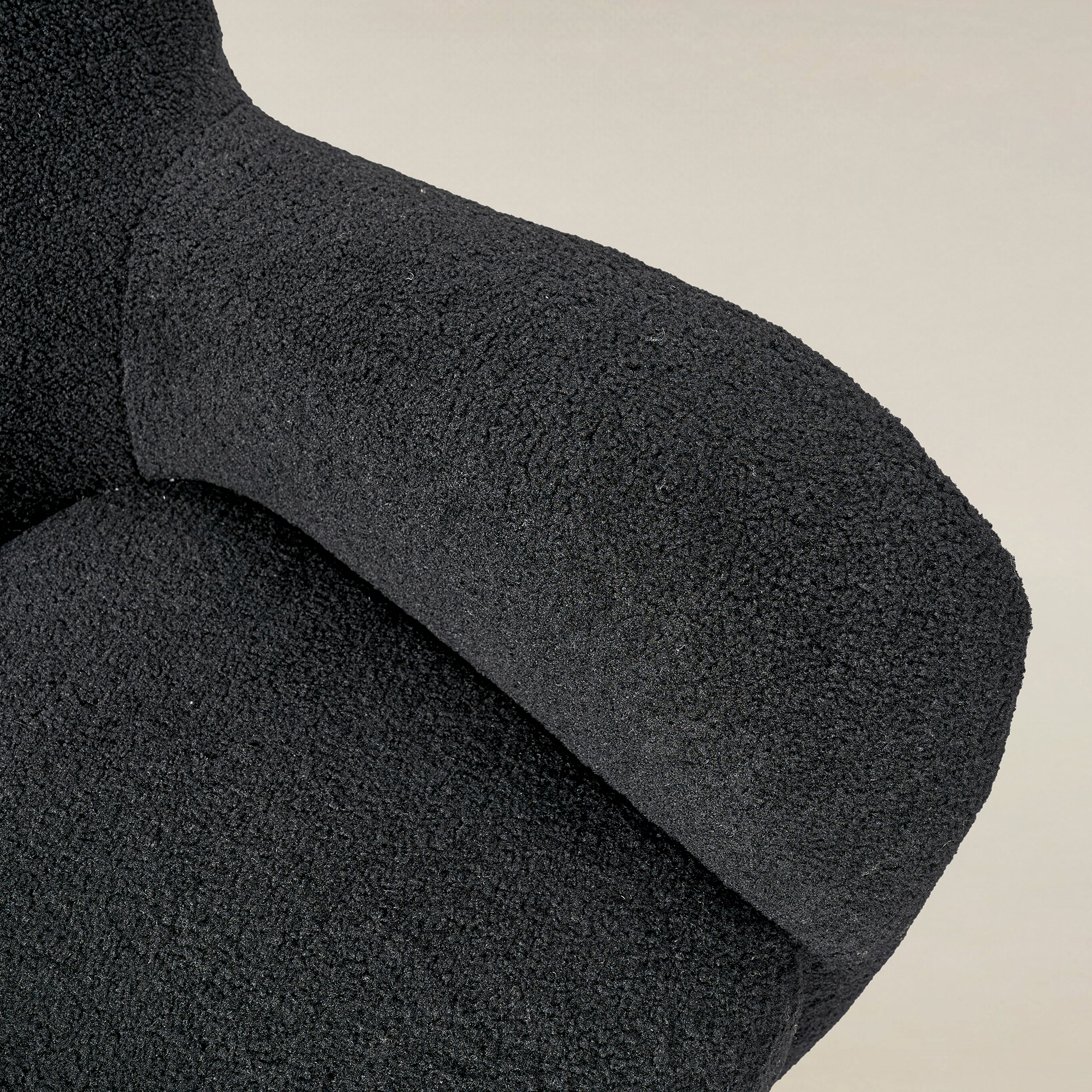 Heinrich Boucle Upholstered Armchair with Solid Wood Legs