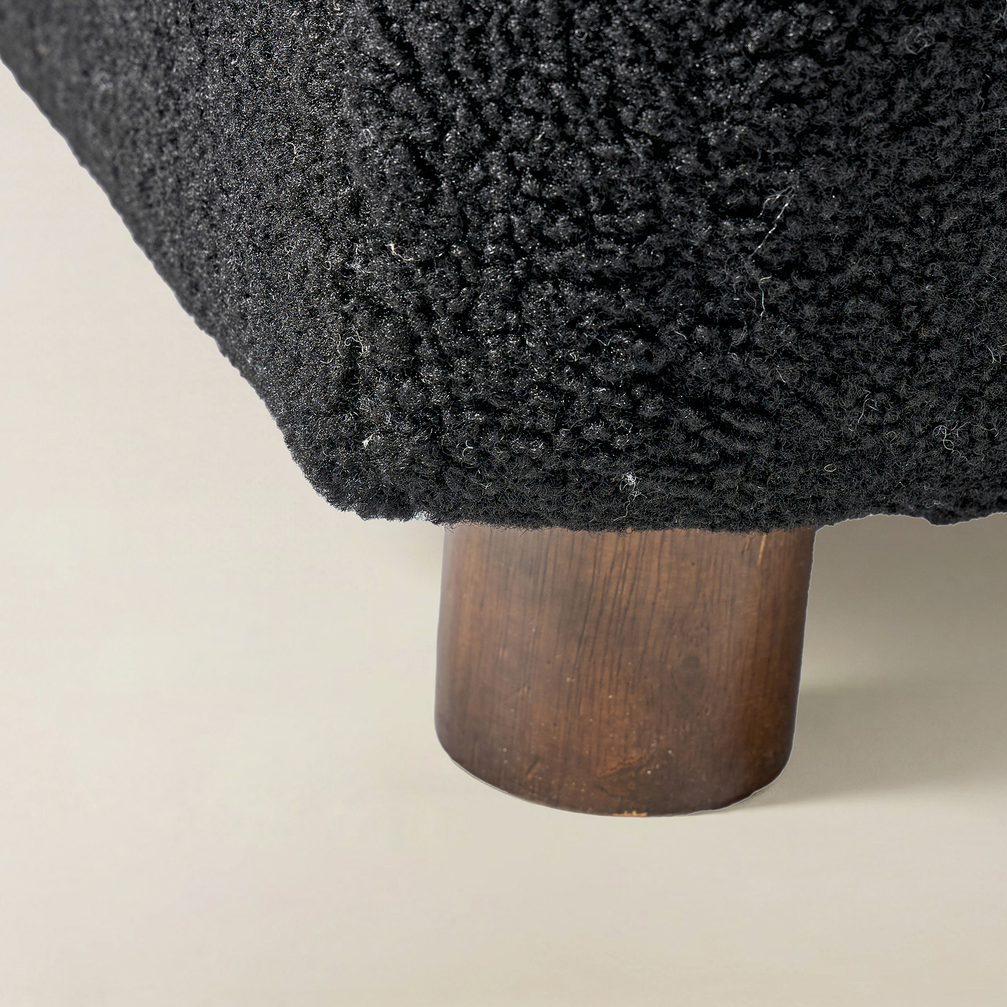 Heinrich Boucle Upholstered Armchair with Solid Wood Legs