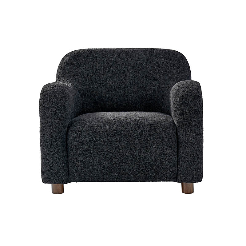 Heinrich Boucle Upholstered Armchair with Solid Wood Legs
