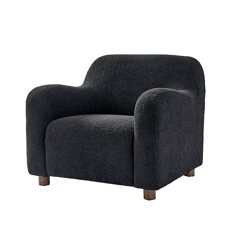 Heinrich Boucle Upholstered Armchair with Solid Wood Legs