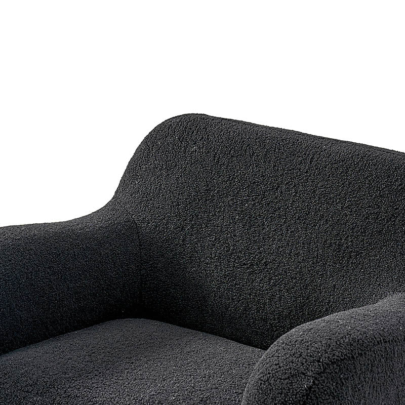 Heinrich Boucle Upholstered Armchair with Solid Wood Legs