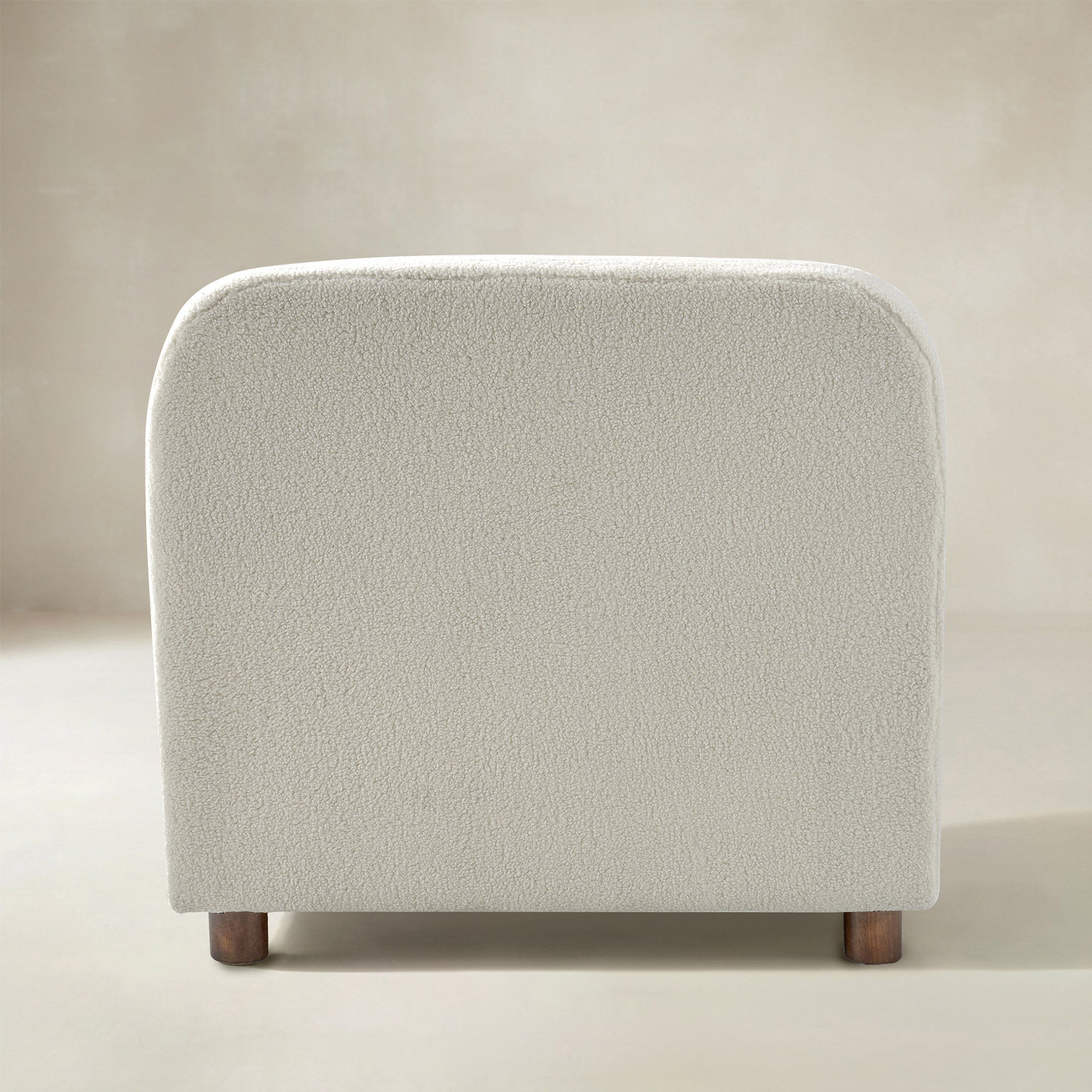 Heinrich Boucle Upholstered Armchair with Solid Wood Legs