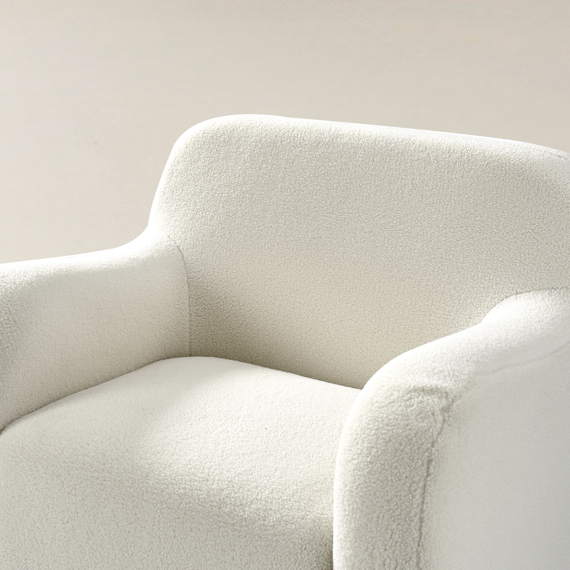 Heinrich Boucle Upholstered Armchair with Solid Wood Legs