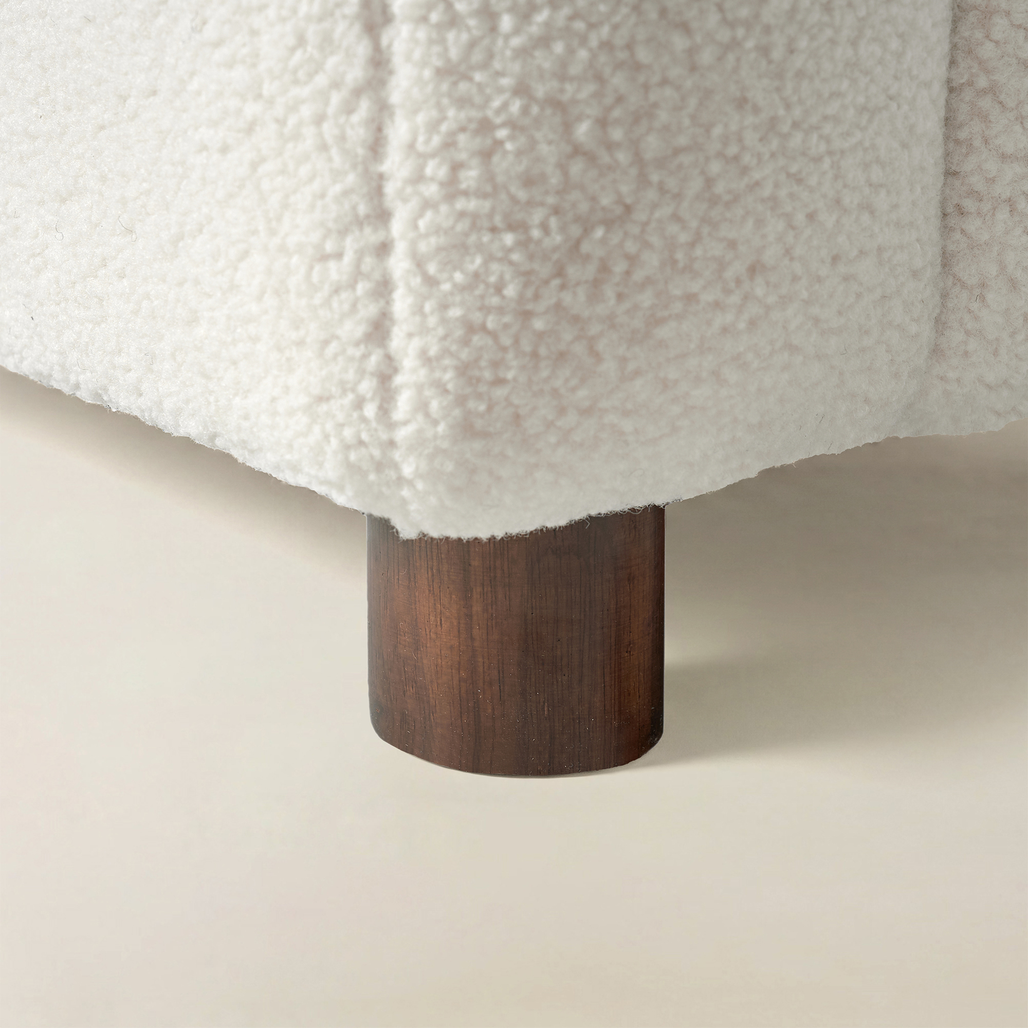 Heinrich Boucle Upholstered Armchair with Solid Wood Legs