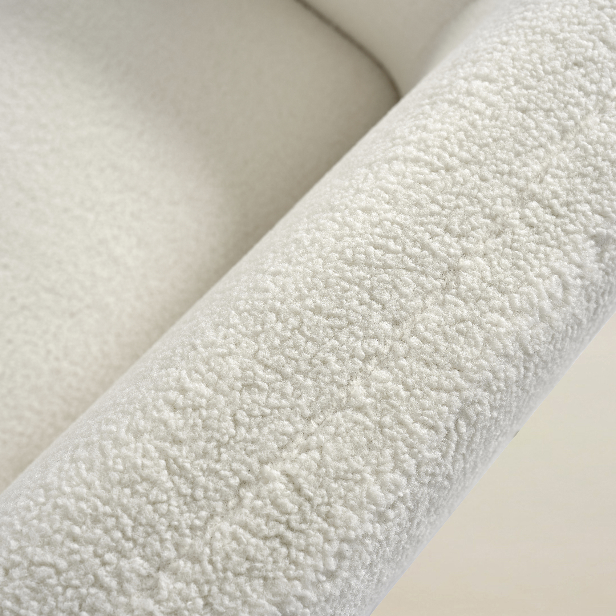 Heinrich Boucle Upholstered Armchair with Solid Wood Legs