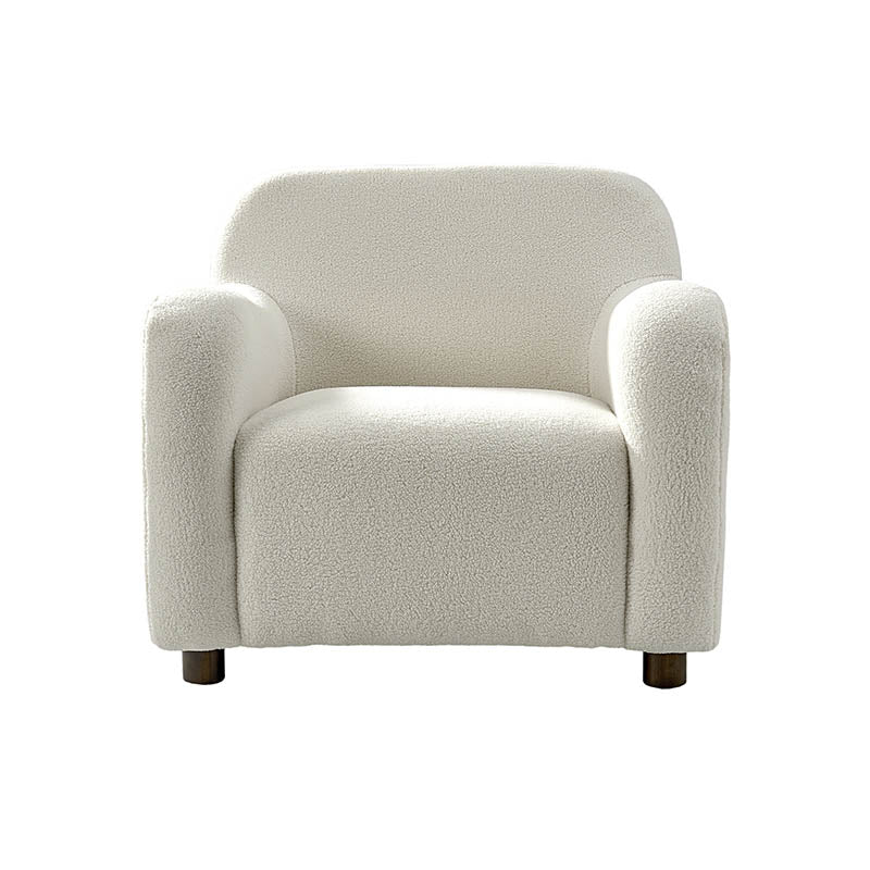 Heinrich Boucle Upholstered Armchair with Solid Wood Legs