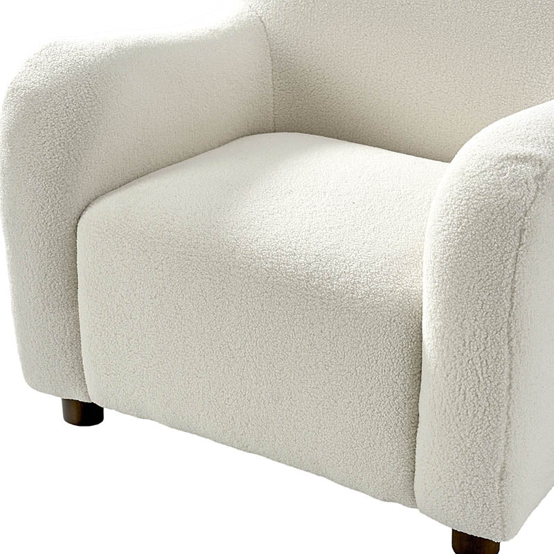 Heinrich Boucle Upholstered Armchair with Solid Wood Legs
