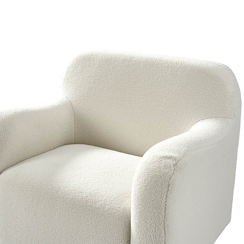 Heinrich Boucle Upholstered Armchair with Solid Wood Legs