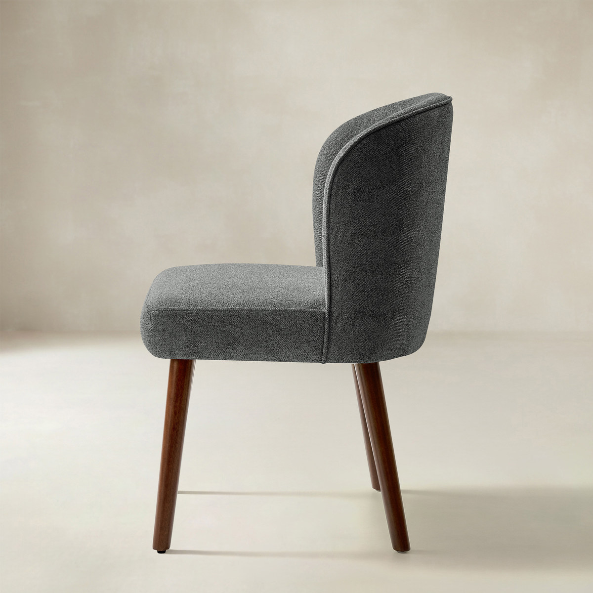 Cecilia Upholstered Dining Chairs Set of 2 Curved Back Mid Century