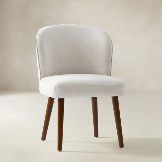 Cecilia Upholstered Dining Chairs Set of 2 Curved Back Mid Century