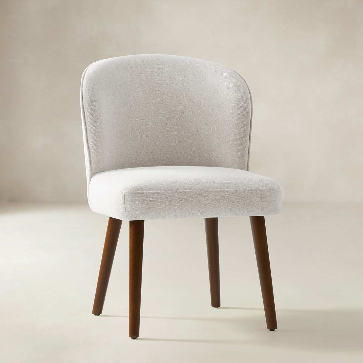 Cecilia Upholstered Dining Chairs Set of 2 Curved Back Mid Century