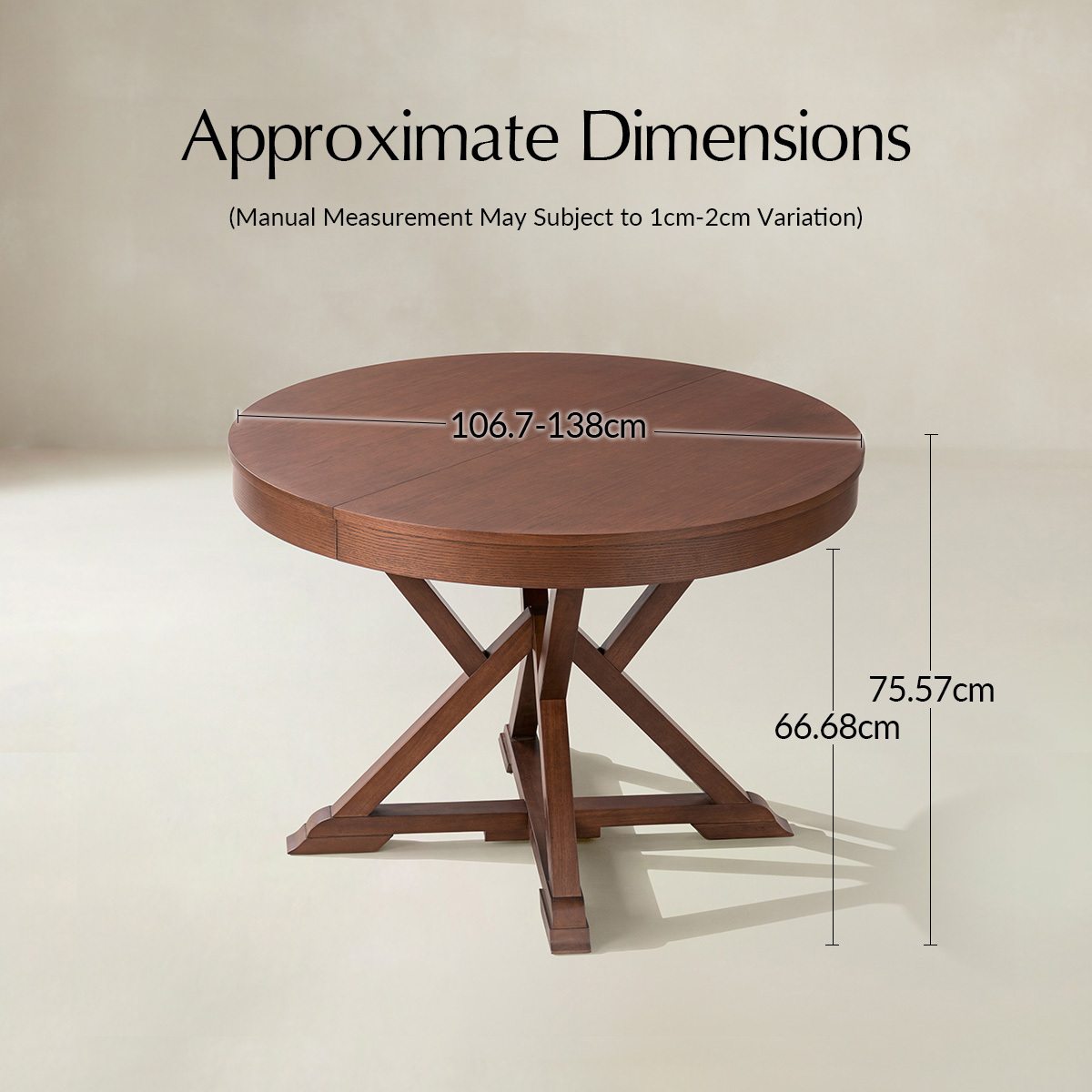 Israel Traditional Extendable Round Dining Table