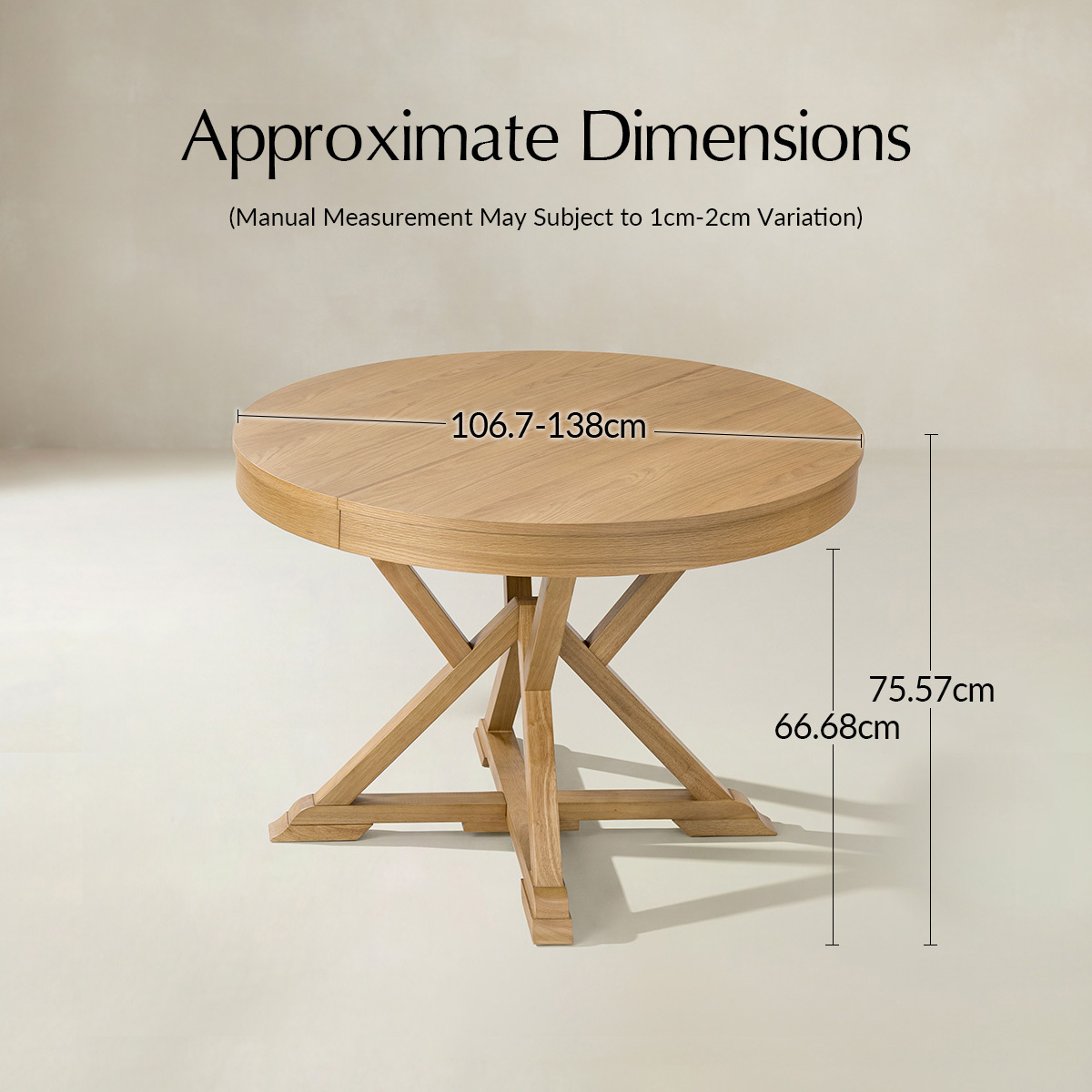 Israel Traditional Extendable Round Dining Table