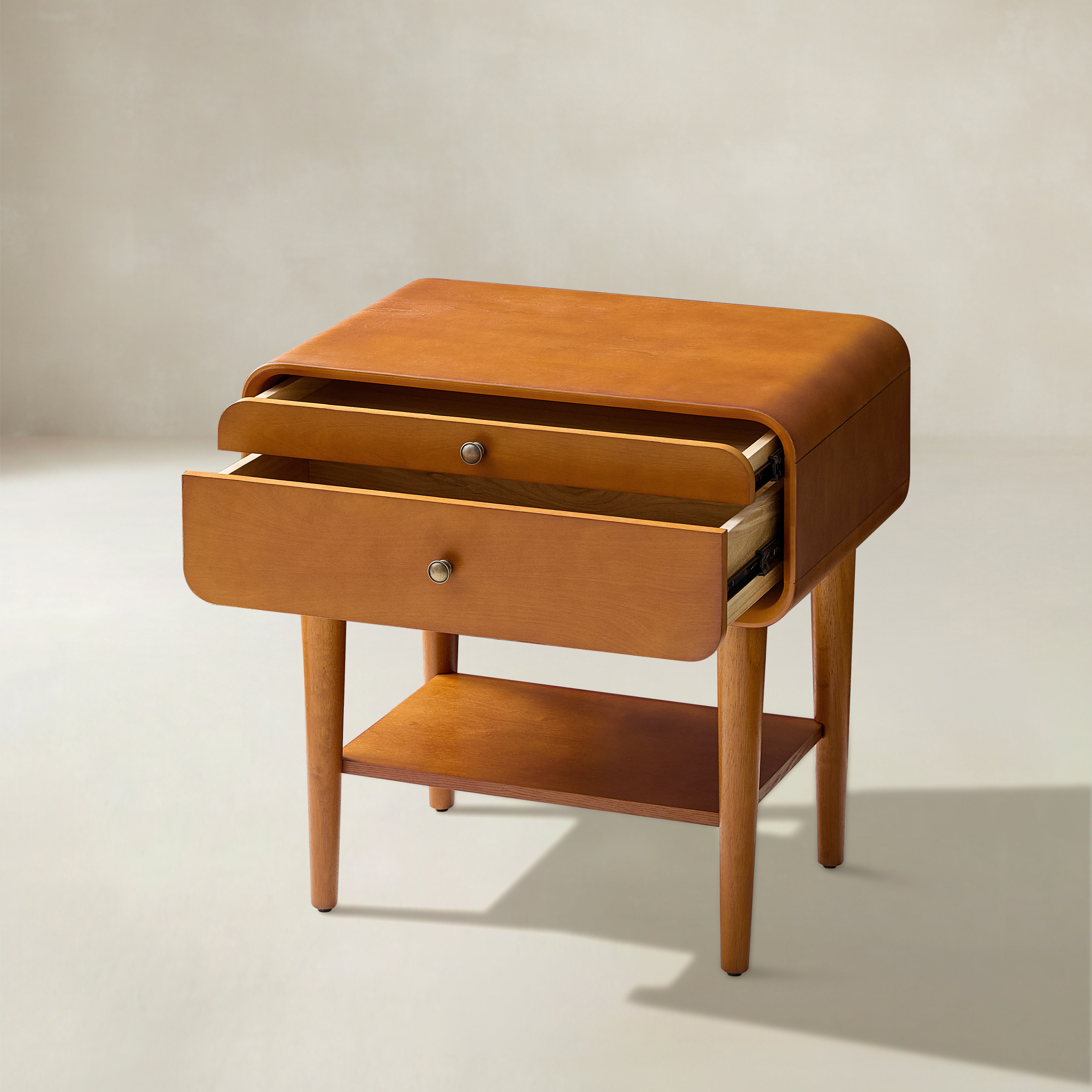 Rudol 2-Drawer End Table with Charging Station