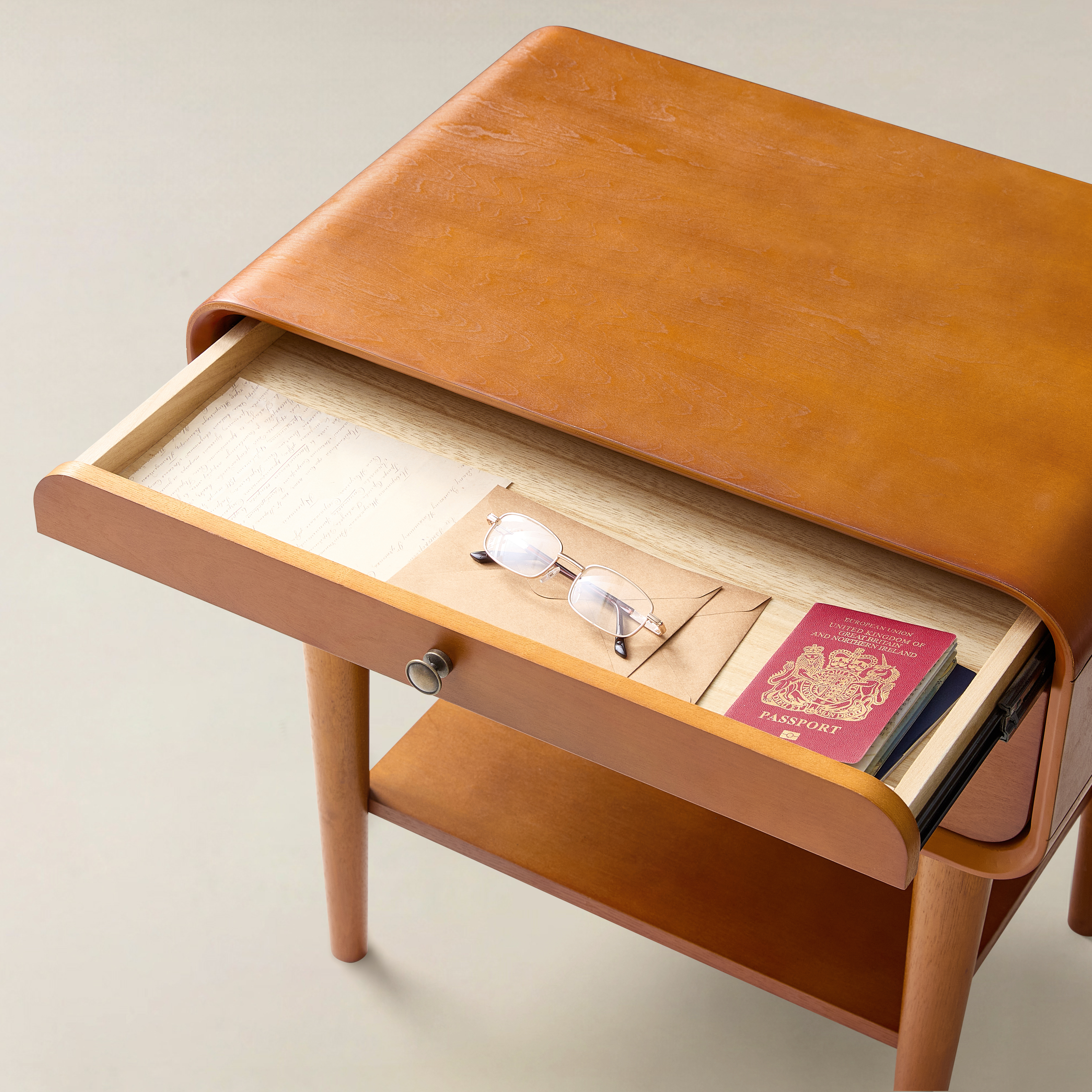 Rudol 2-Drawer End Table with Charging Station