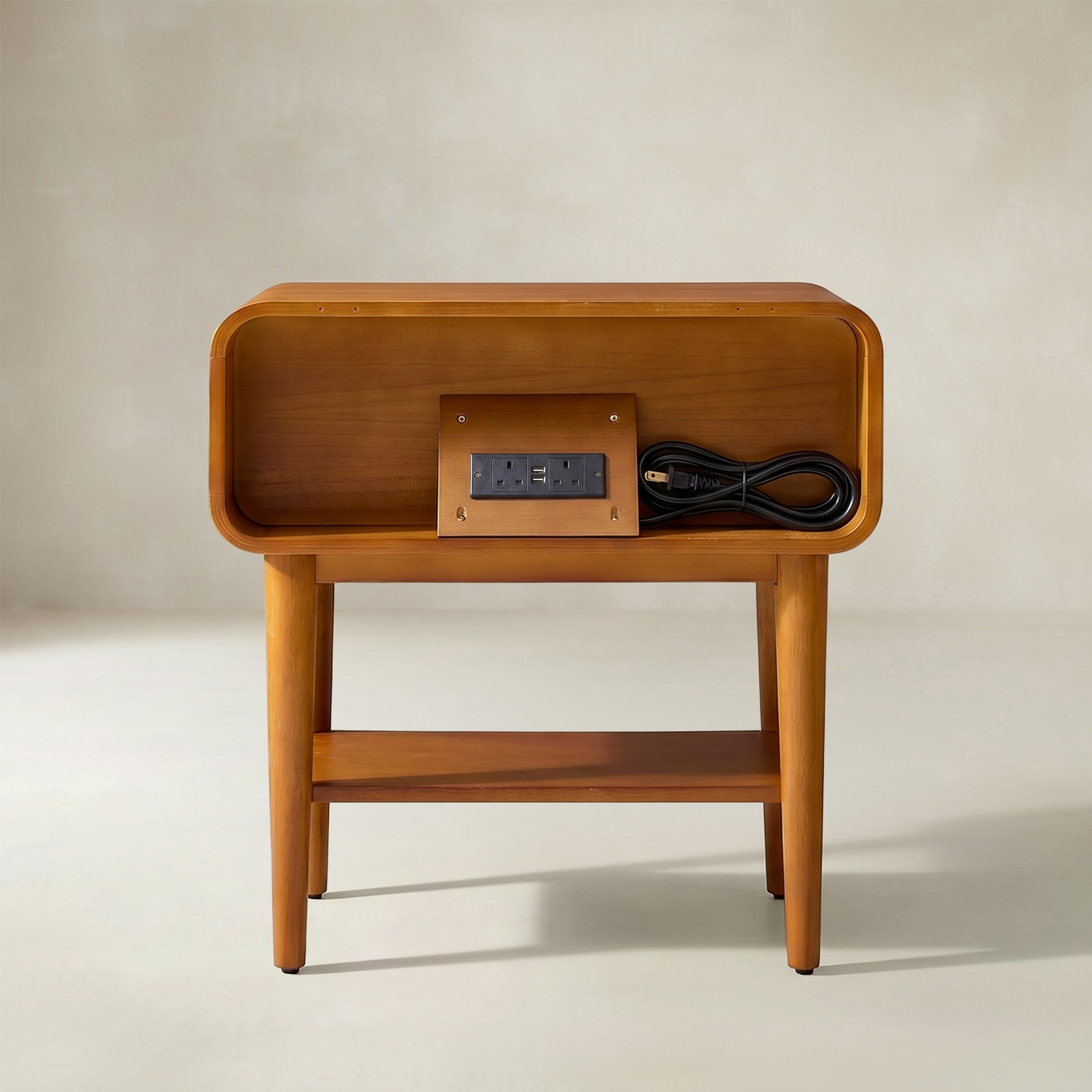 Rudol 2-Drawer End Table with Charging Station