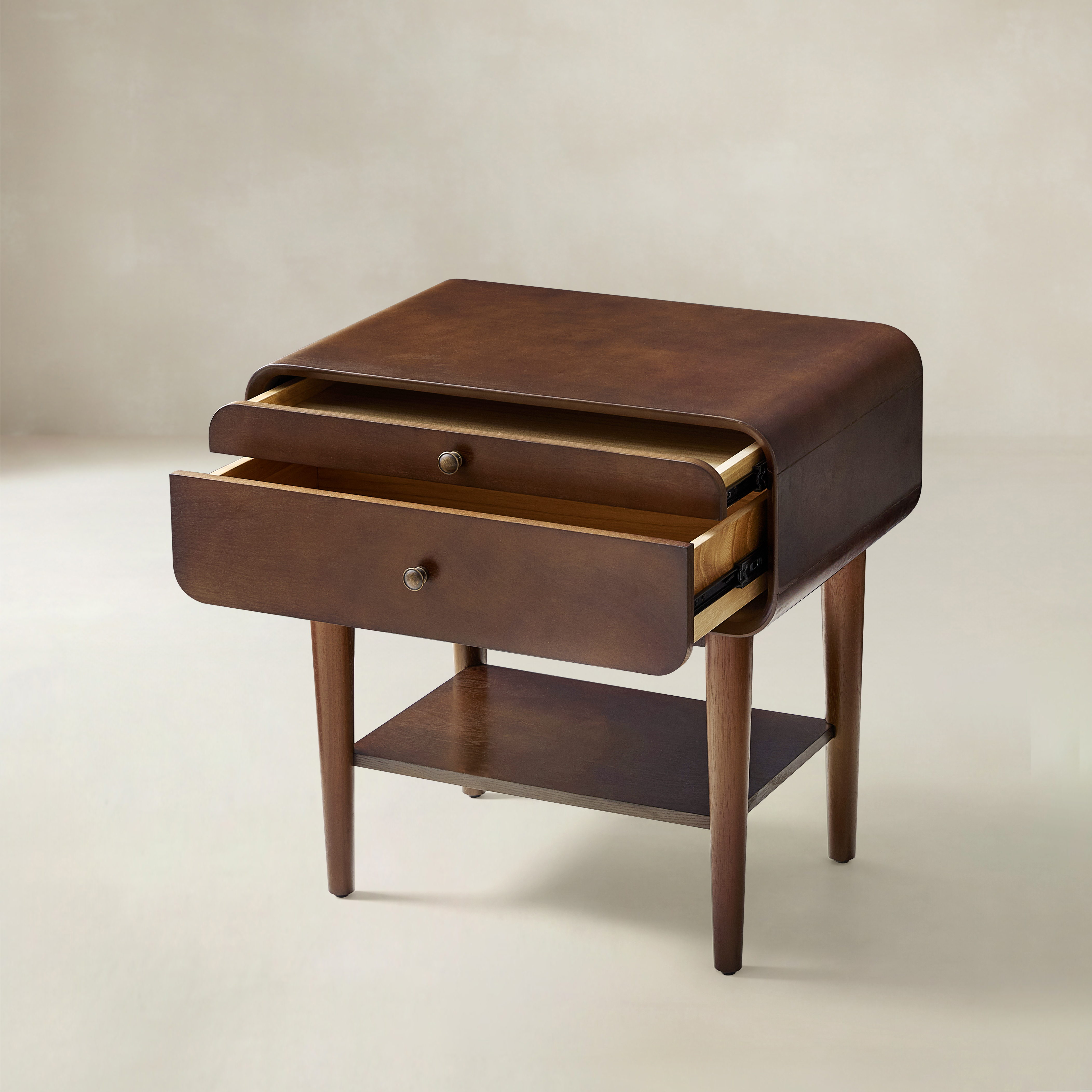 Rudol 2-Drawer End Table with Charging Station