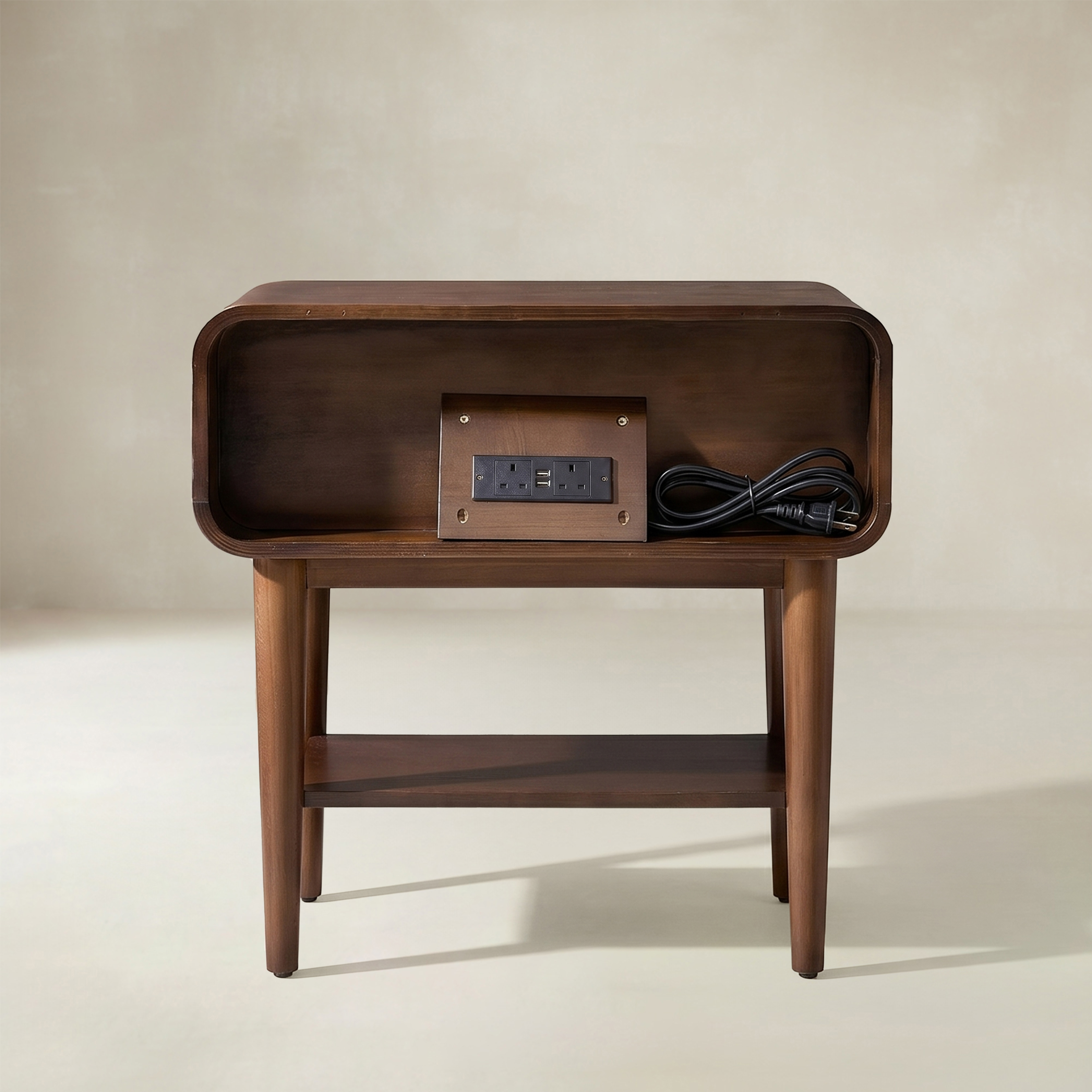 Rudol 2-Drawer End Table with Charging Station