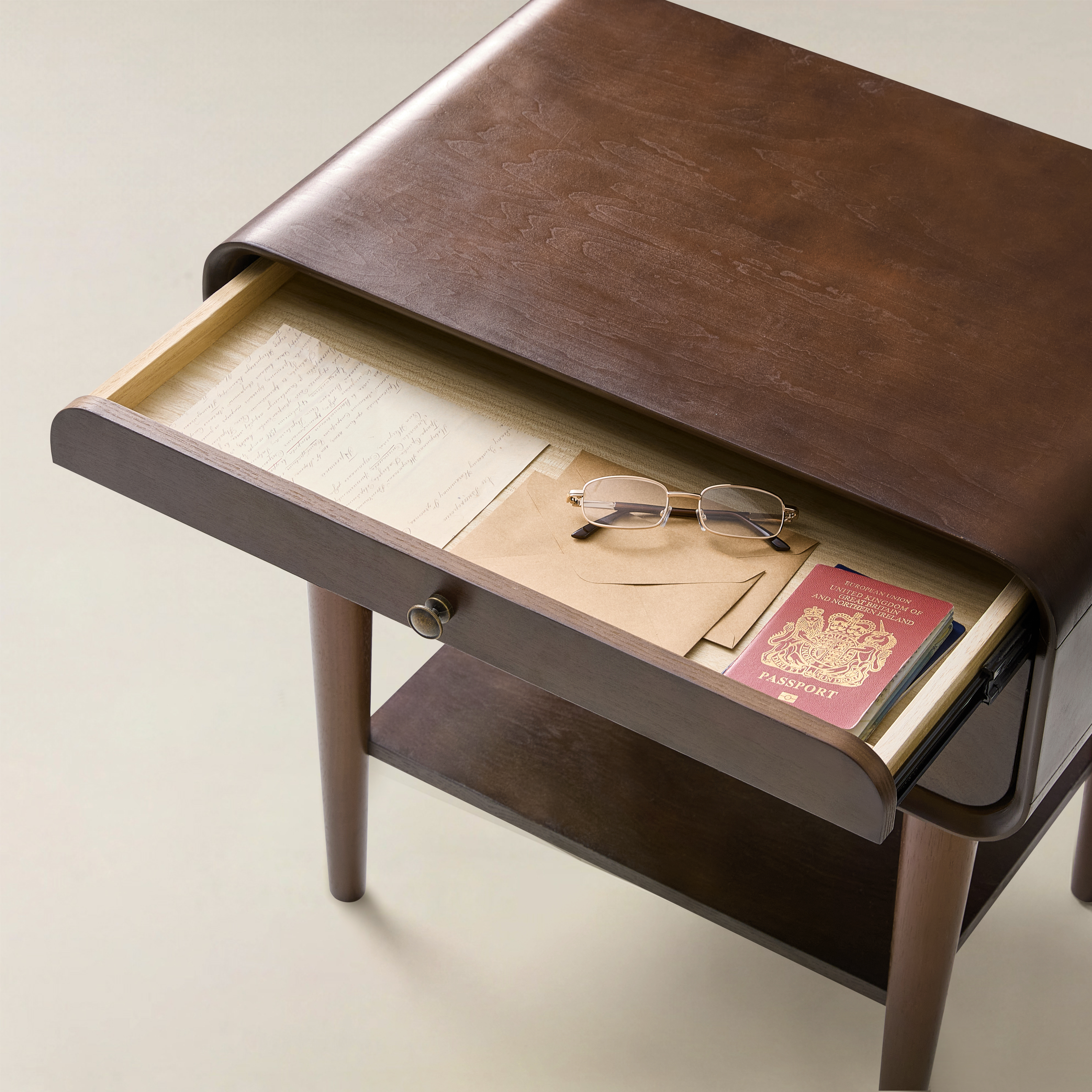 Rudol 2-Drawer End Table with Charging Station