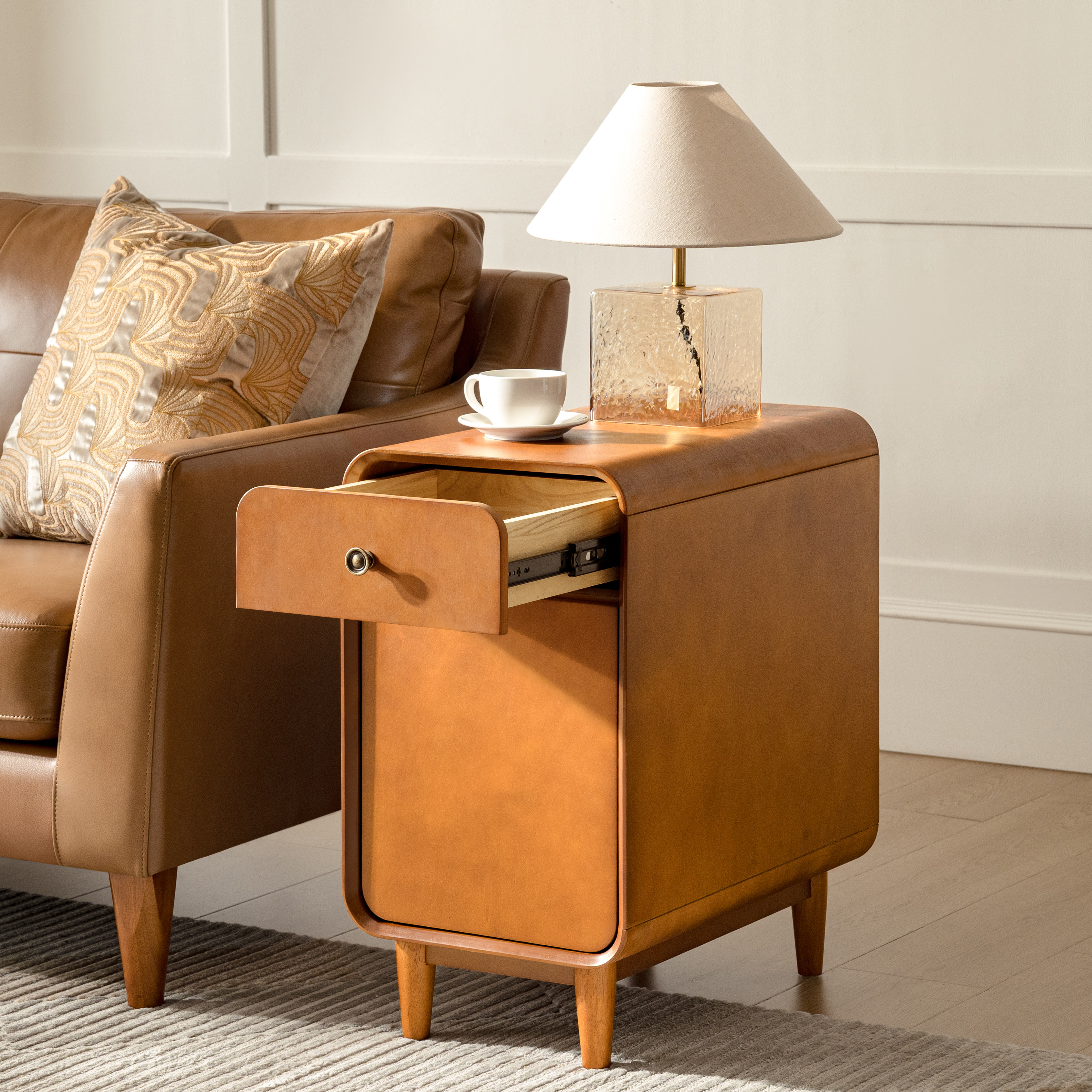 Damian 66.5cm Tall 1-Drawer End Table