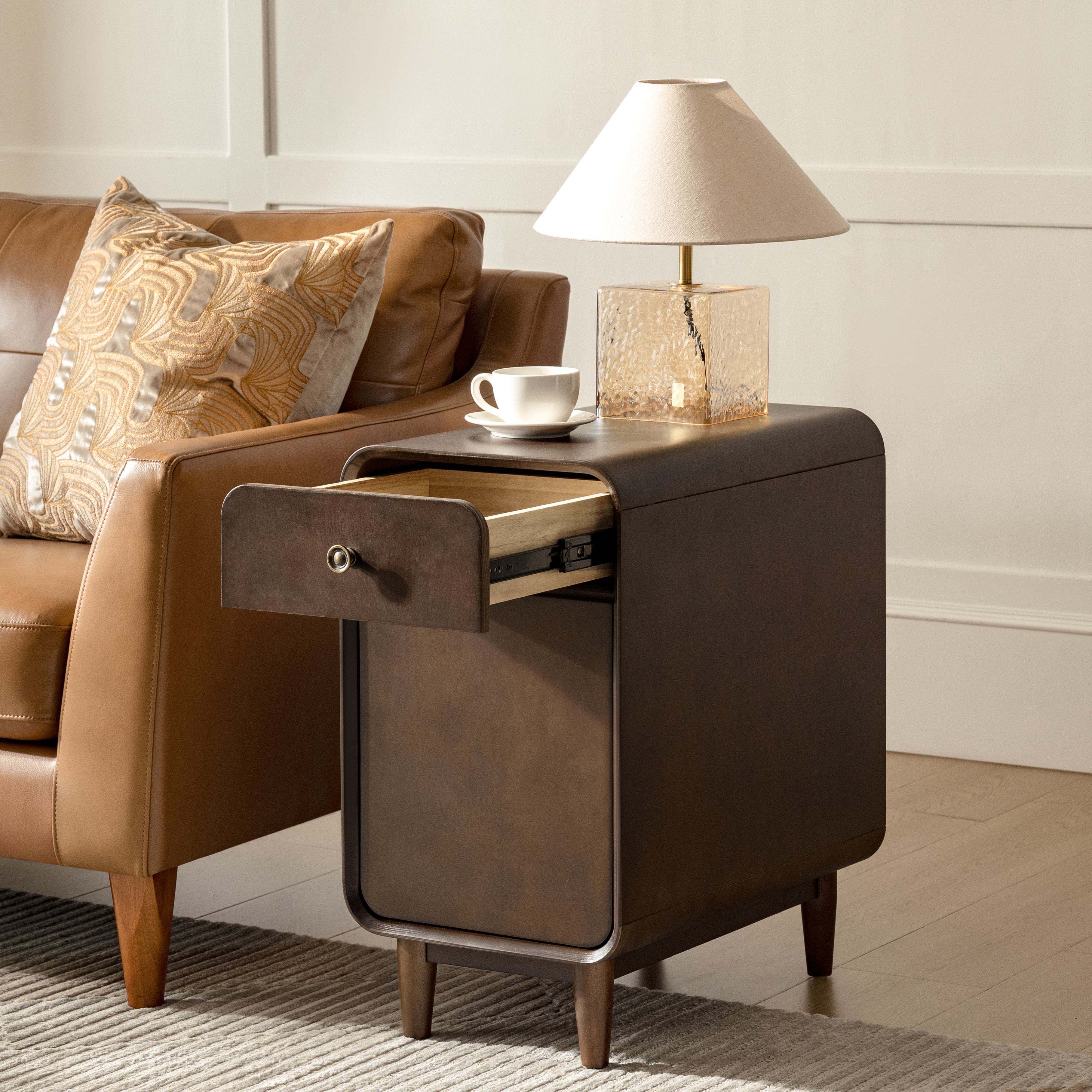 Damian 66.5cm Tall 1-Drawer End Table