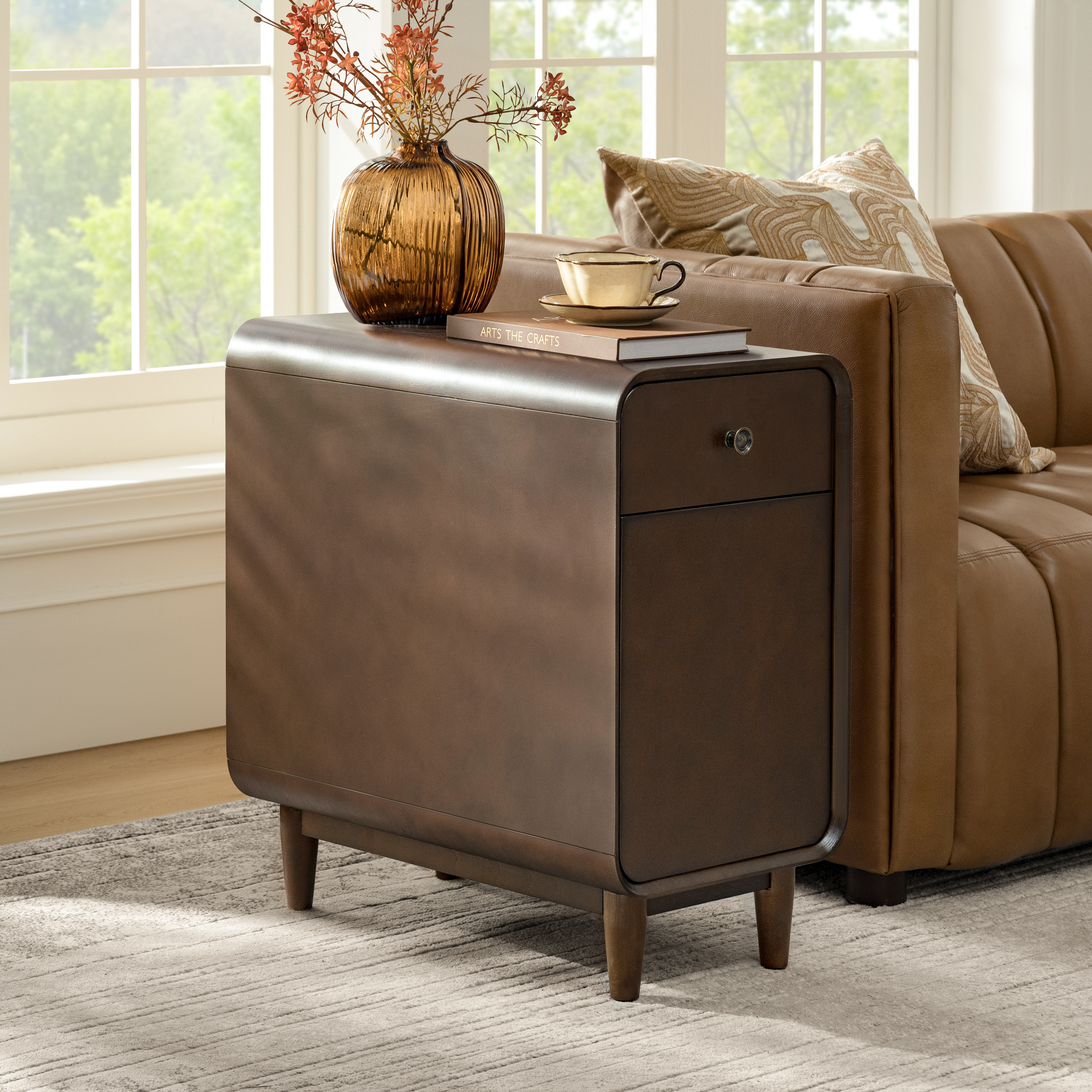 Damian 66.5cm Tall 1-Drawer End Table