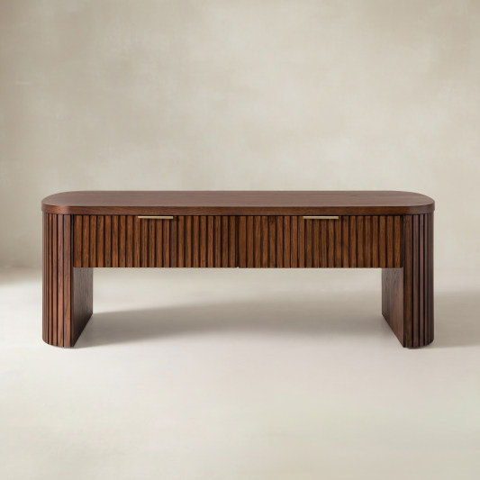 Filipo Modern Fluted Coffee Table with Drawers