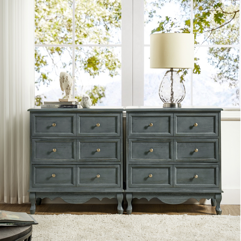 Galatea 3-Drawer Bedside Table with Charging Station
