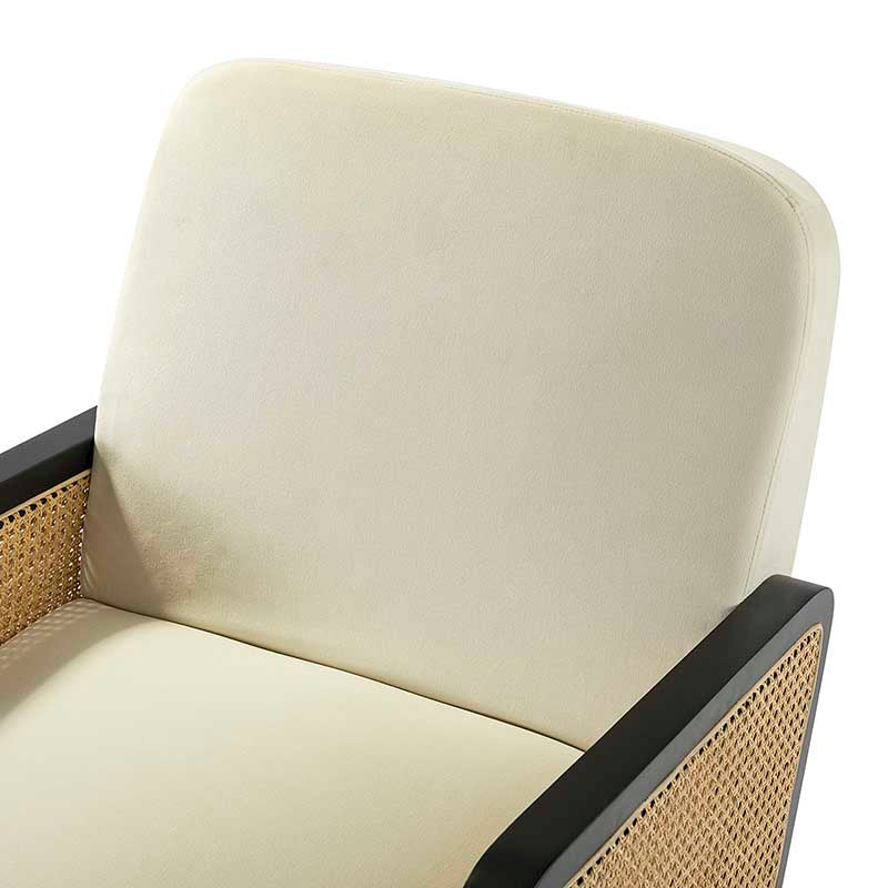 Elva Handcrafted Rattan with Solid Wood Frame Cane Armchair