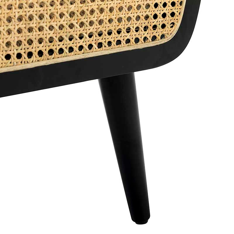 Elva Handcrafted Rattan with Solid Wood Frame Cane Armchair