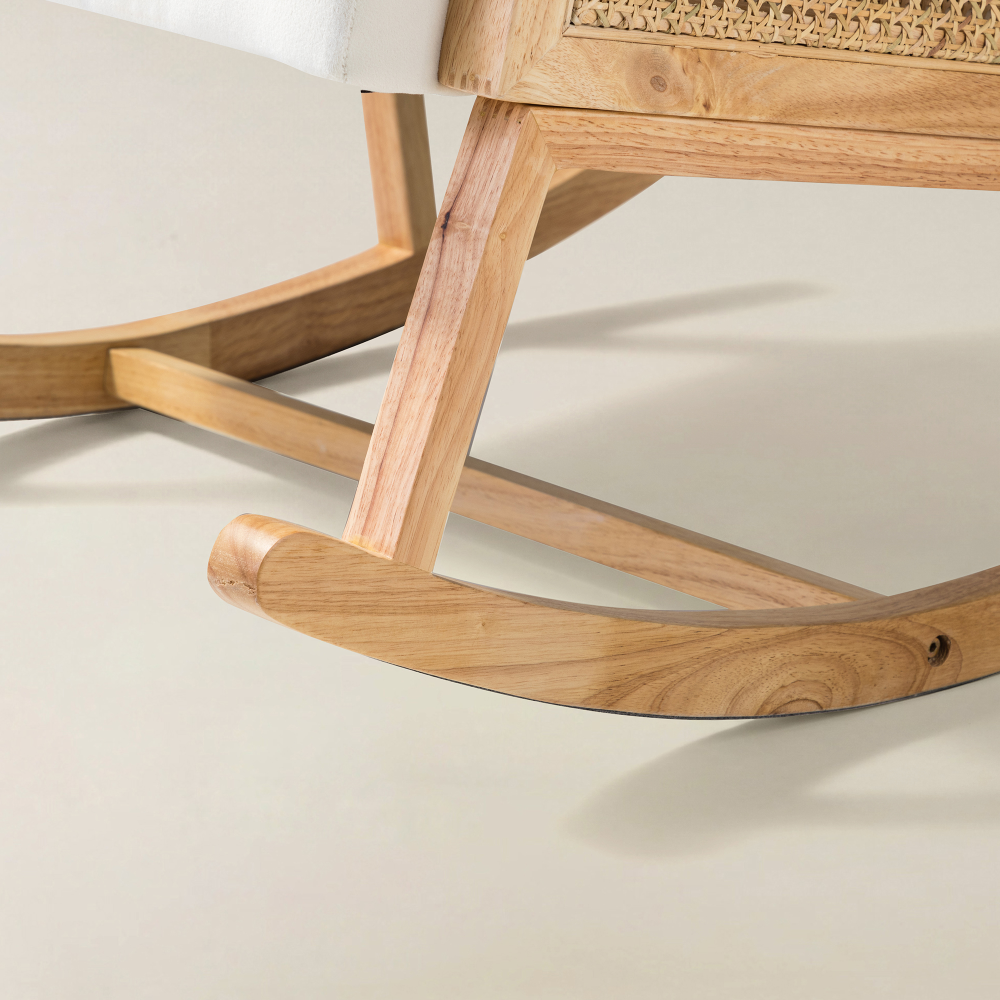 Yamat Velvet Rocking Armchair with Cane Arms