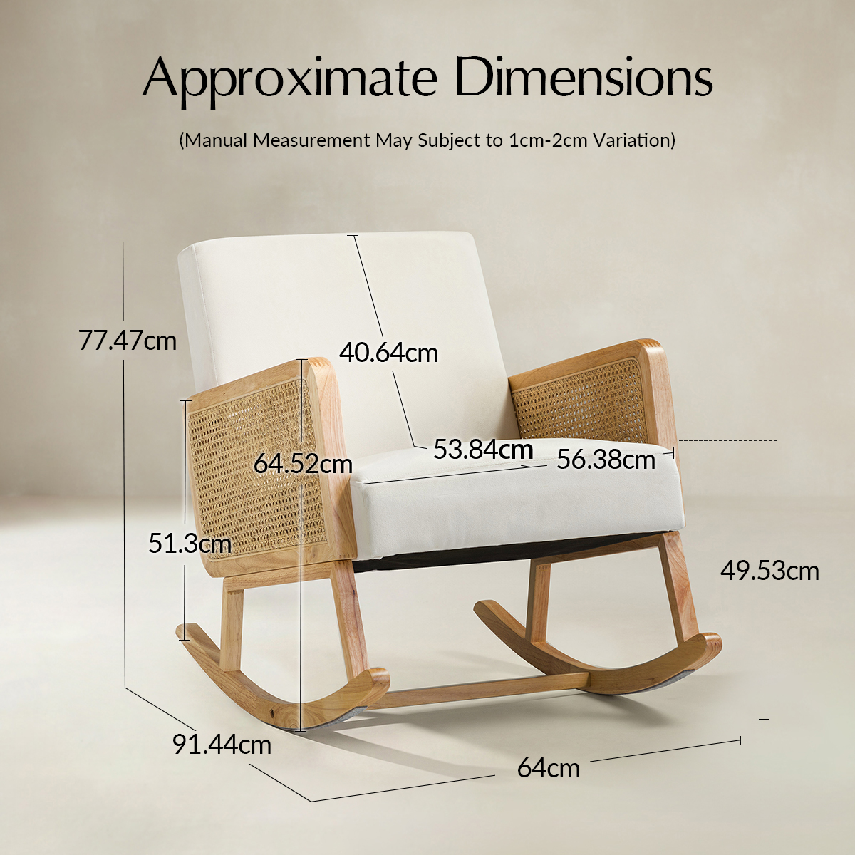 Yamat Velvet Rocking Armchair with Cane Arms