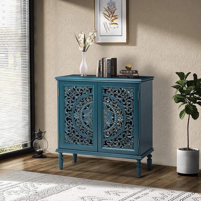 Emathides Floral 81.2 cm Tall 2-Door Accent Cabinet