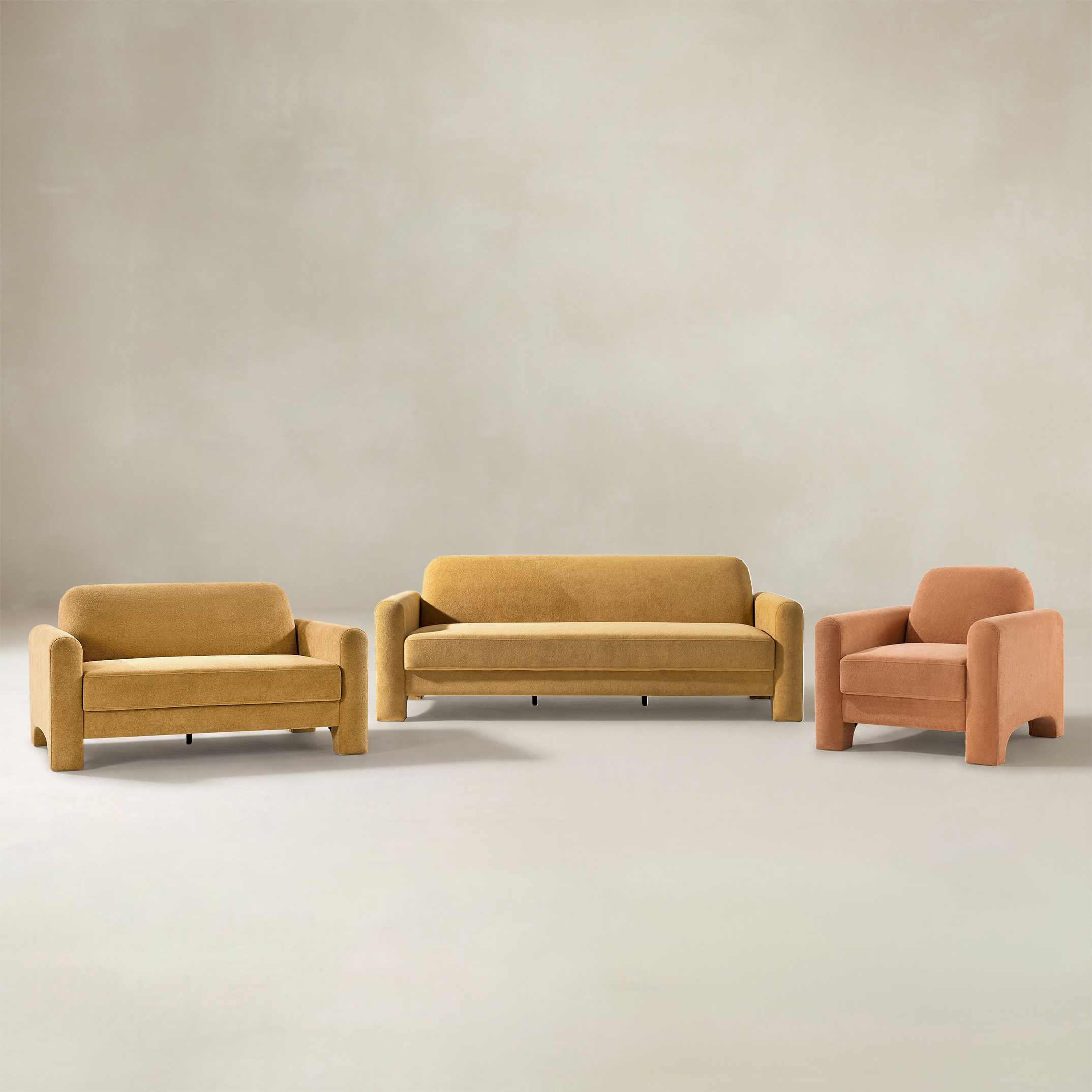 Werts 3-Piece Living Room Set With Three-Seater Sofa, Two-Seater Sofa And Armchair