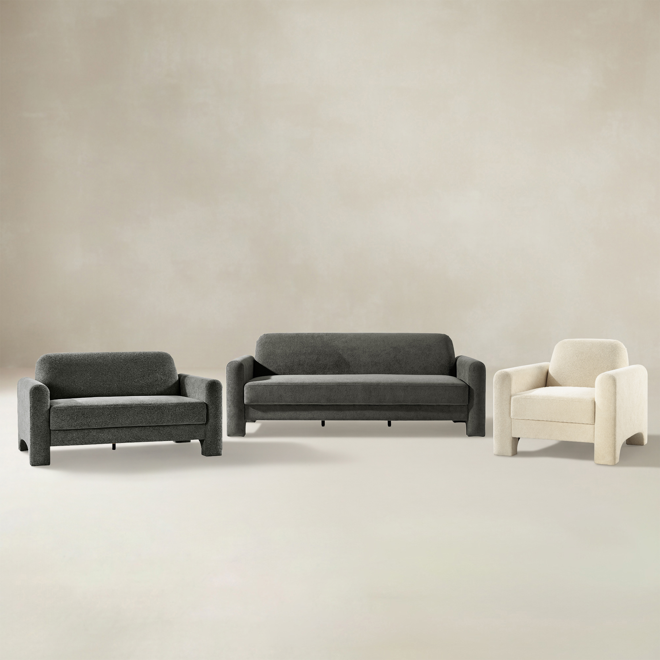 Werts 3-Piece Living Room Set With Three-Seater Sofa, Two-Seater Sofa And Armchair