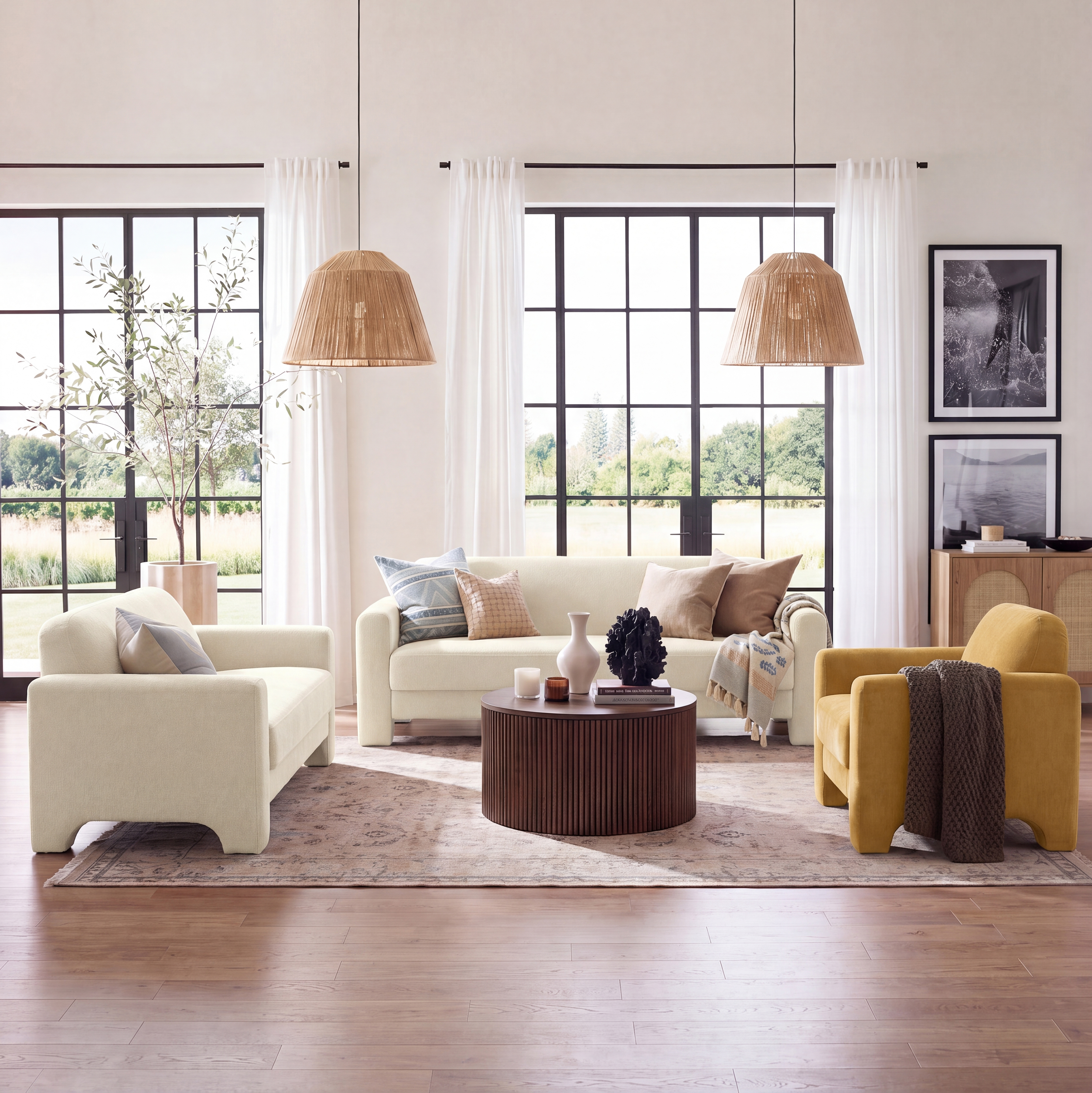 Werts 3-Piece Living Room Set With Three-Seater Sofa, Two-Seater Sofa And Armchair