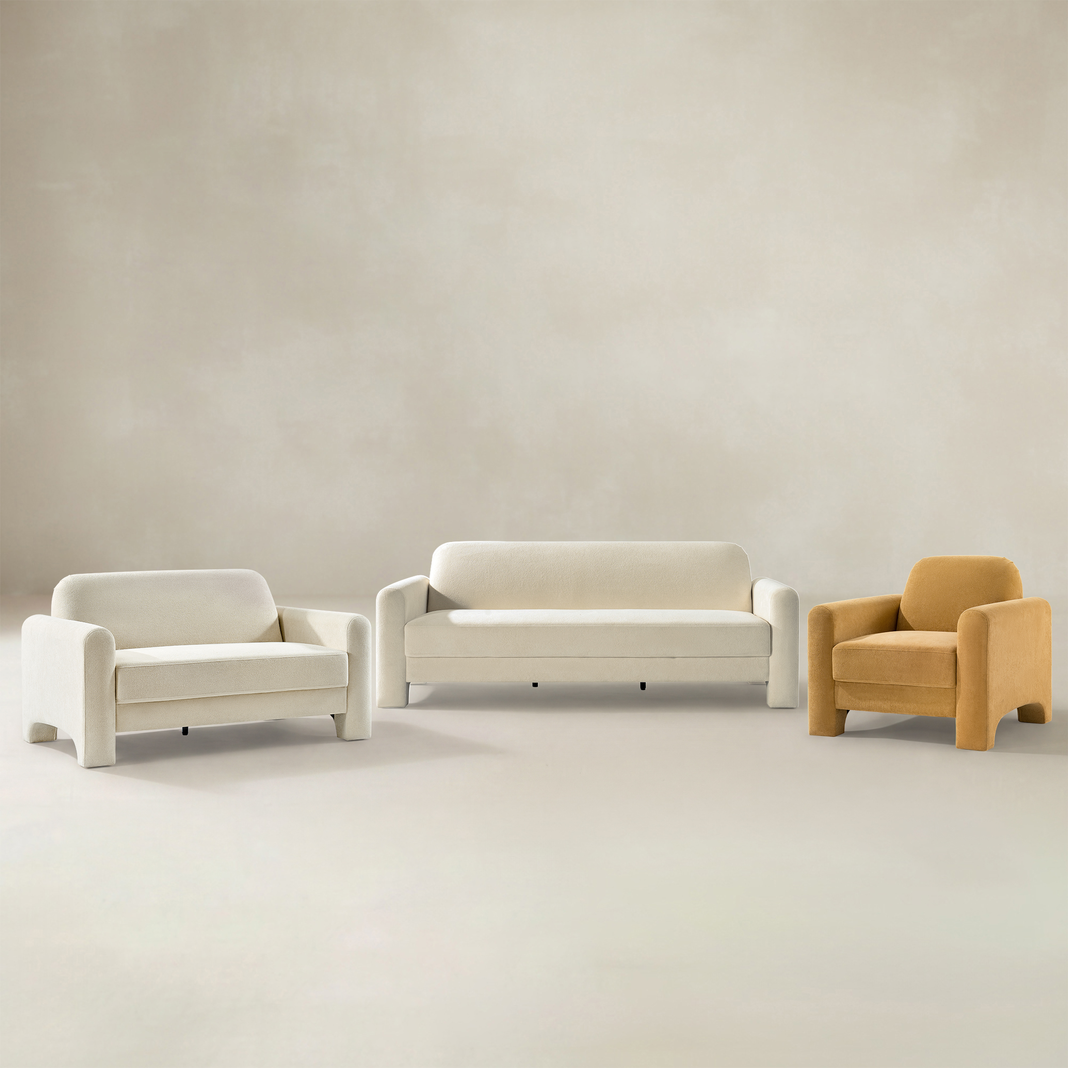 Werts 3-Piece Living Room Set With Three-Seater Sofa, Two-Seater Sofa And Armchair