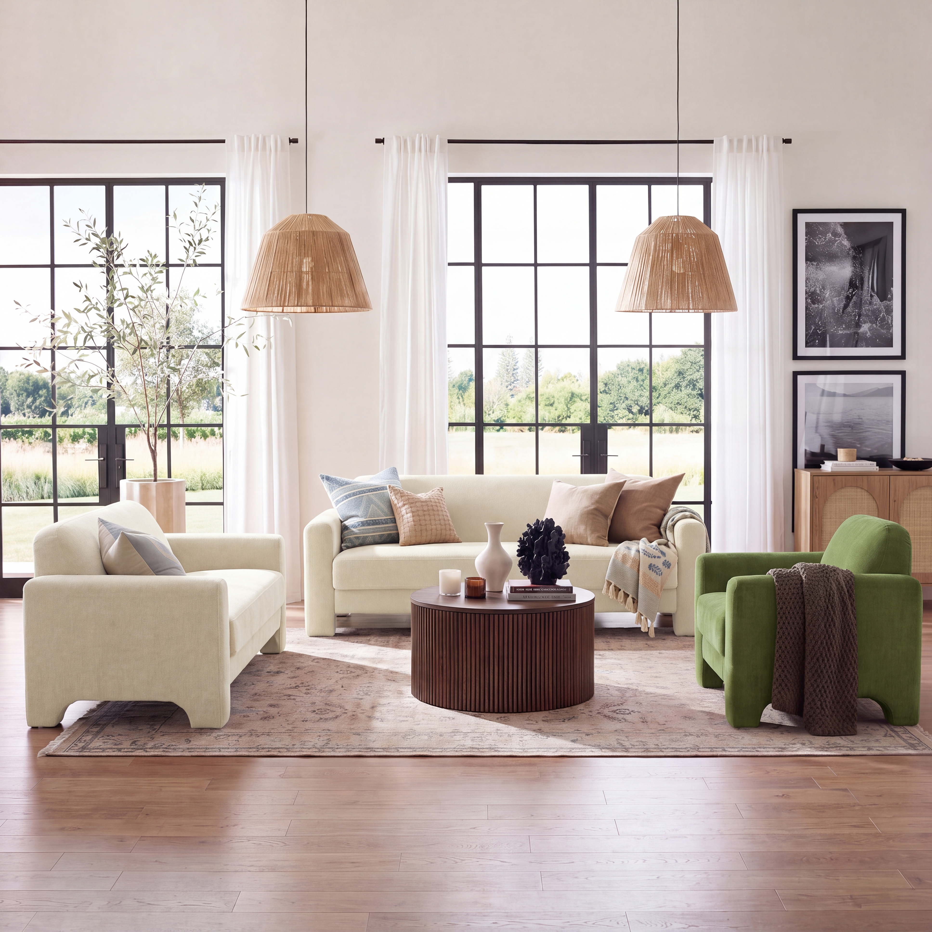 Werts 3-Piece Living Room Set With Three-Seater Sofa, Two-Seater Sofa And Armchair