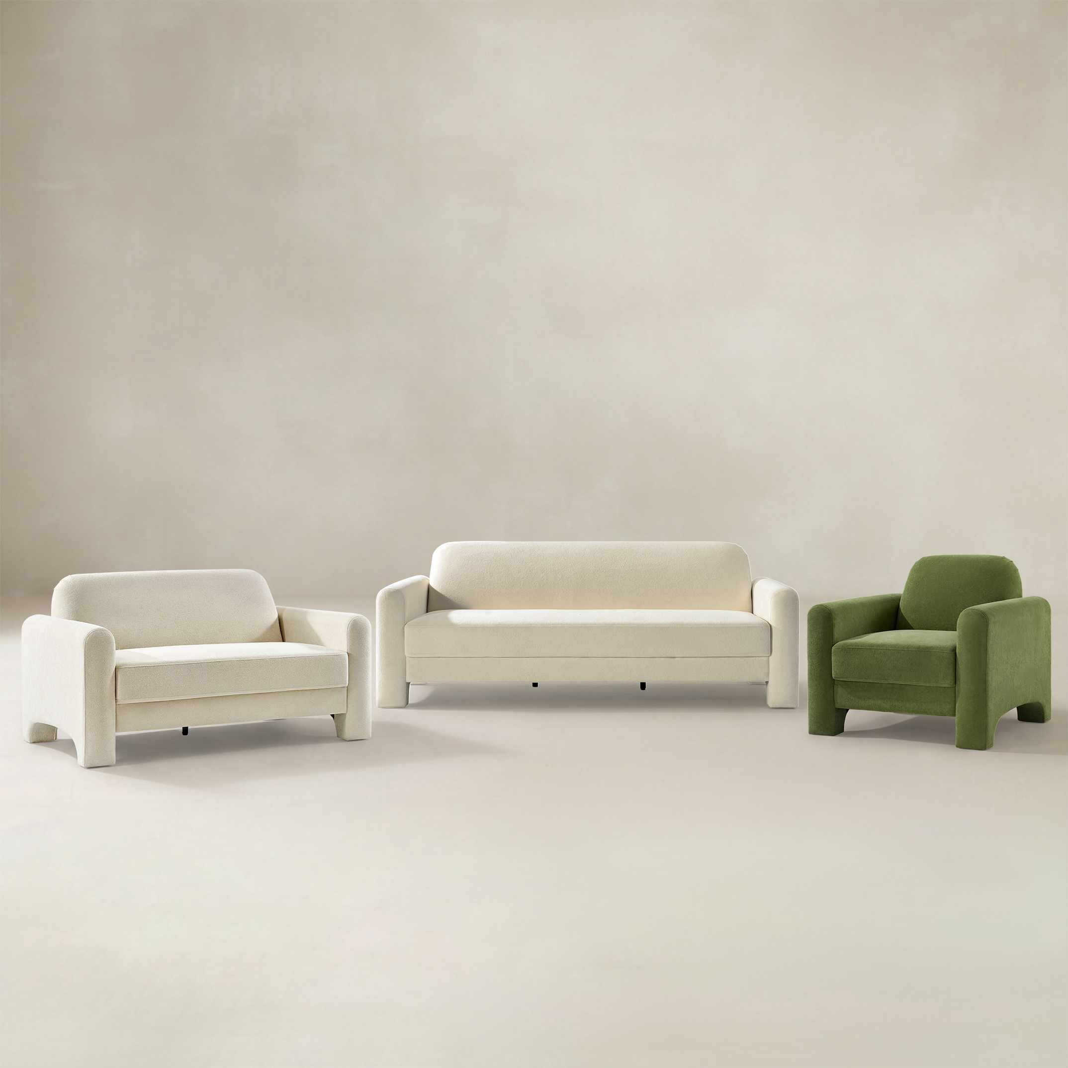 Werts 3-Piece Living Room Set With Three-Seater Sofa, Two-Seater Sofa And Armchair