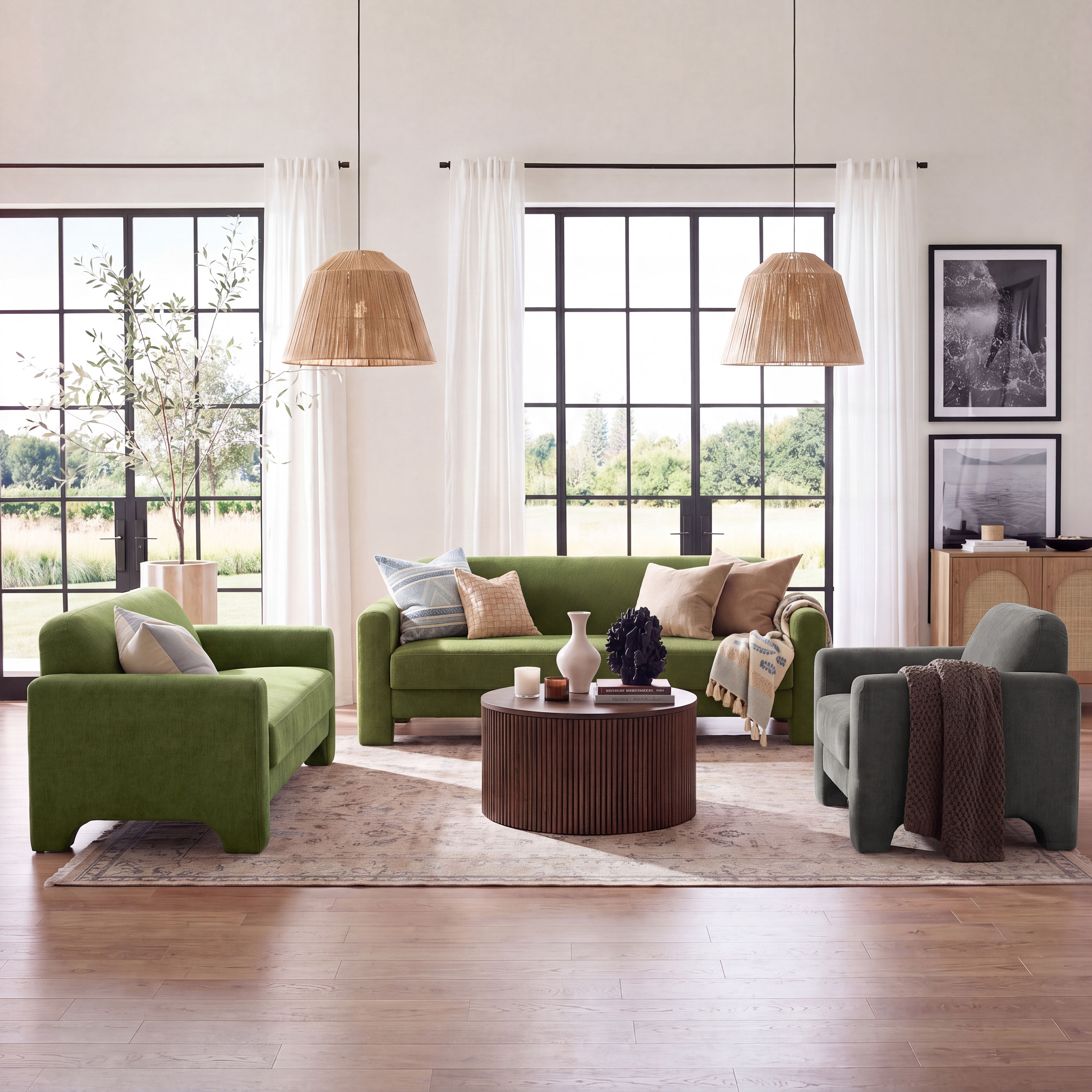 Werts 3-Piece Living Room Set With Three-Seater Sofa, Two-Seater Sofa And Armchair