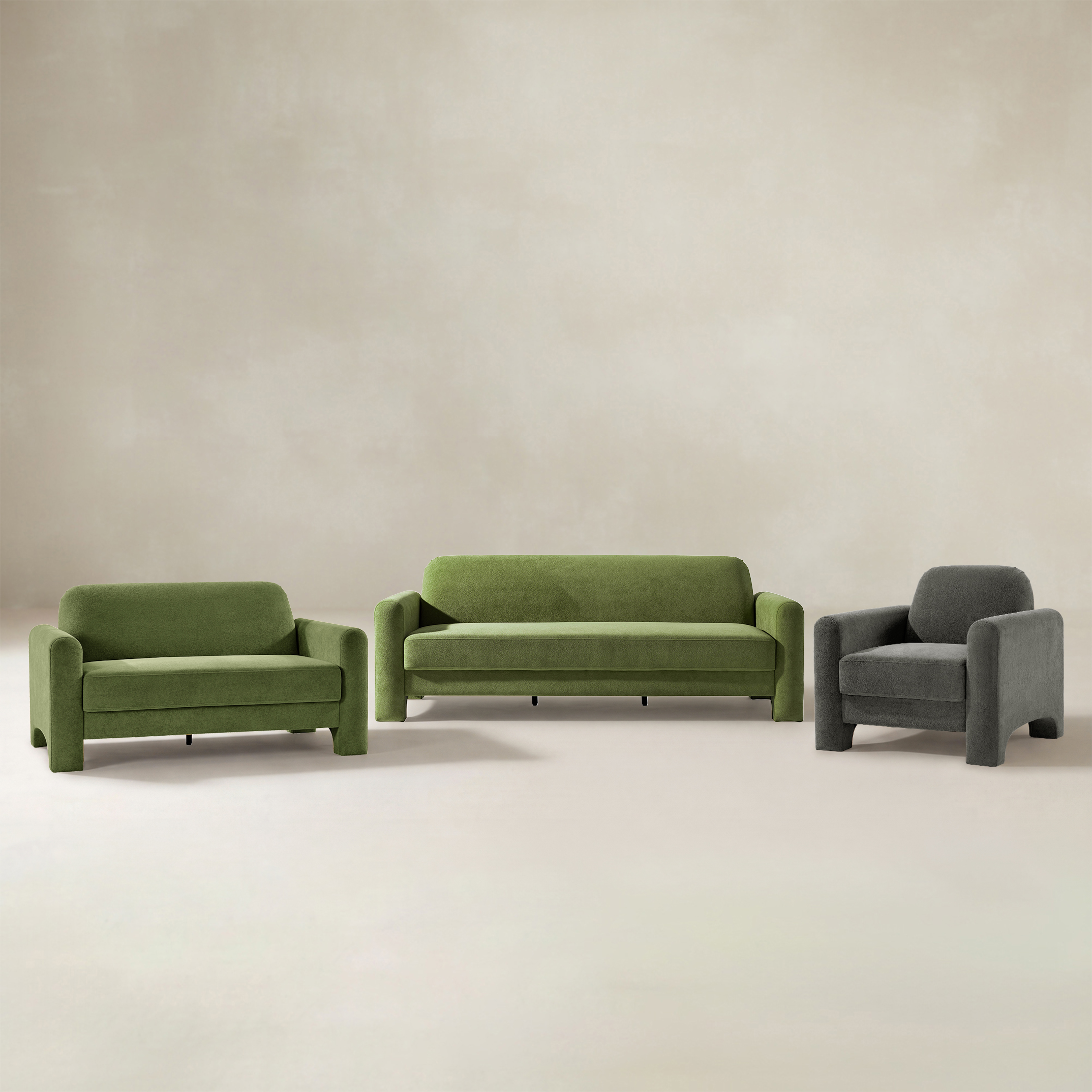Werts 3-Piece Living Room Set With Three-Seater Sofa, Two-Seater Sofa And Armchair