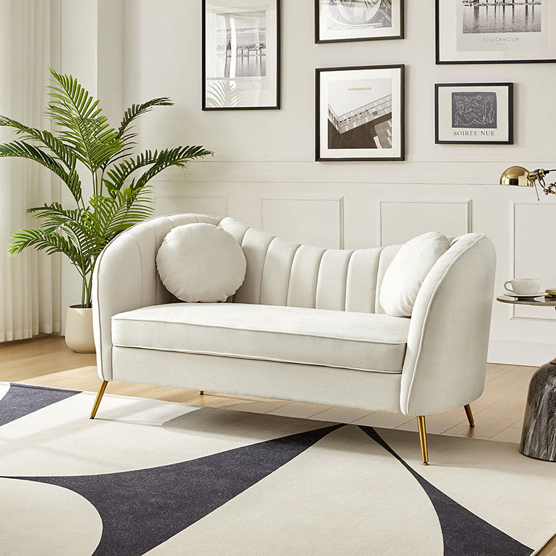 Emilio Loveseat with Gold Legs & Plush Cushion - HULALA HOME