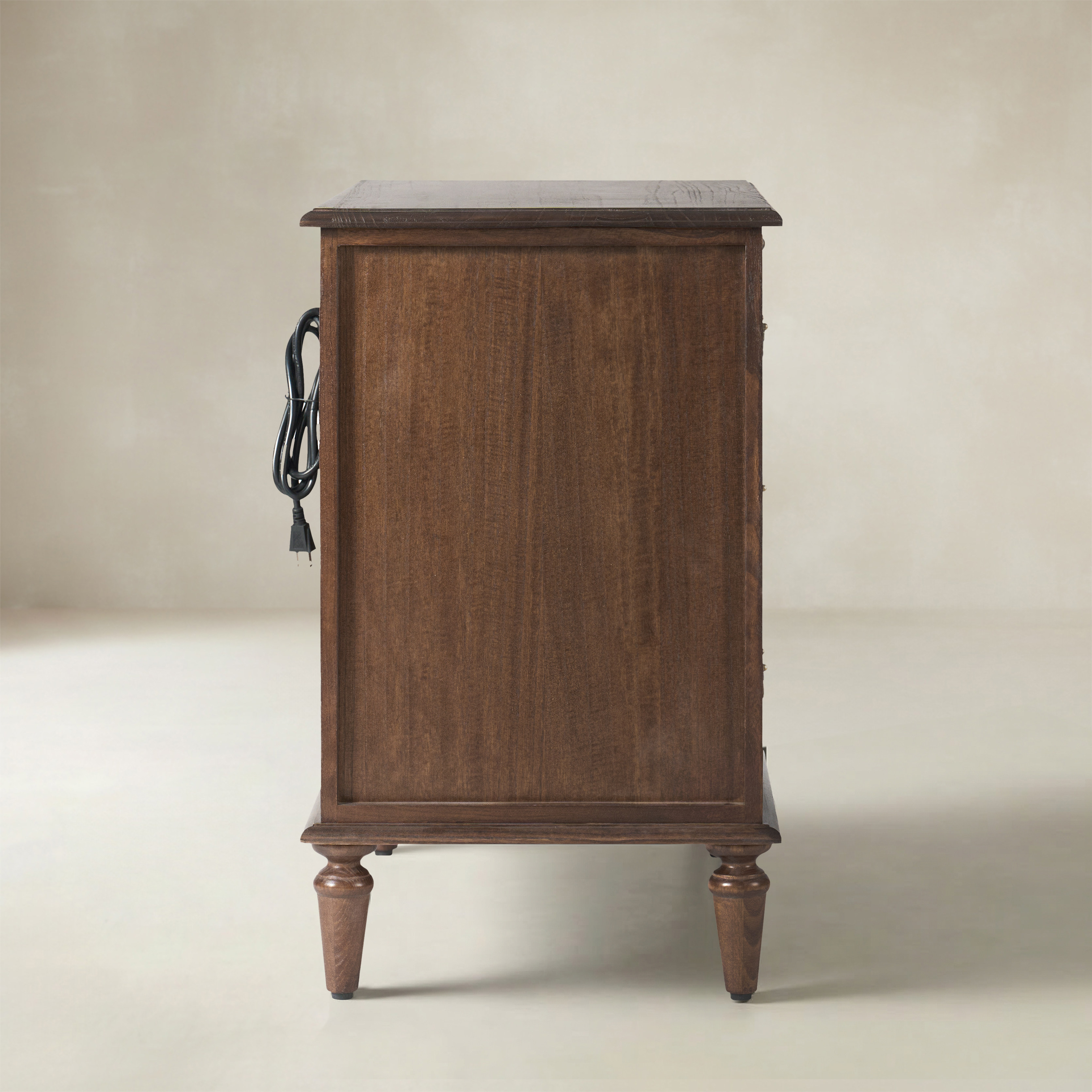 [Copy]Farmhouse Solid Wood Bedside Table with 2 Drawers & Charging Station