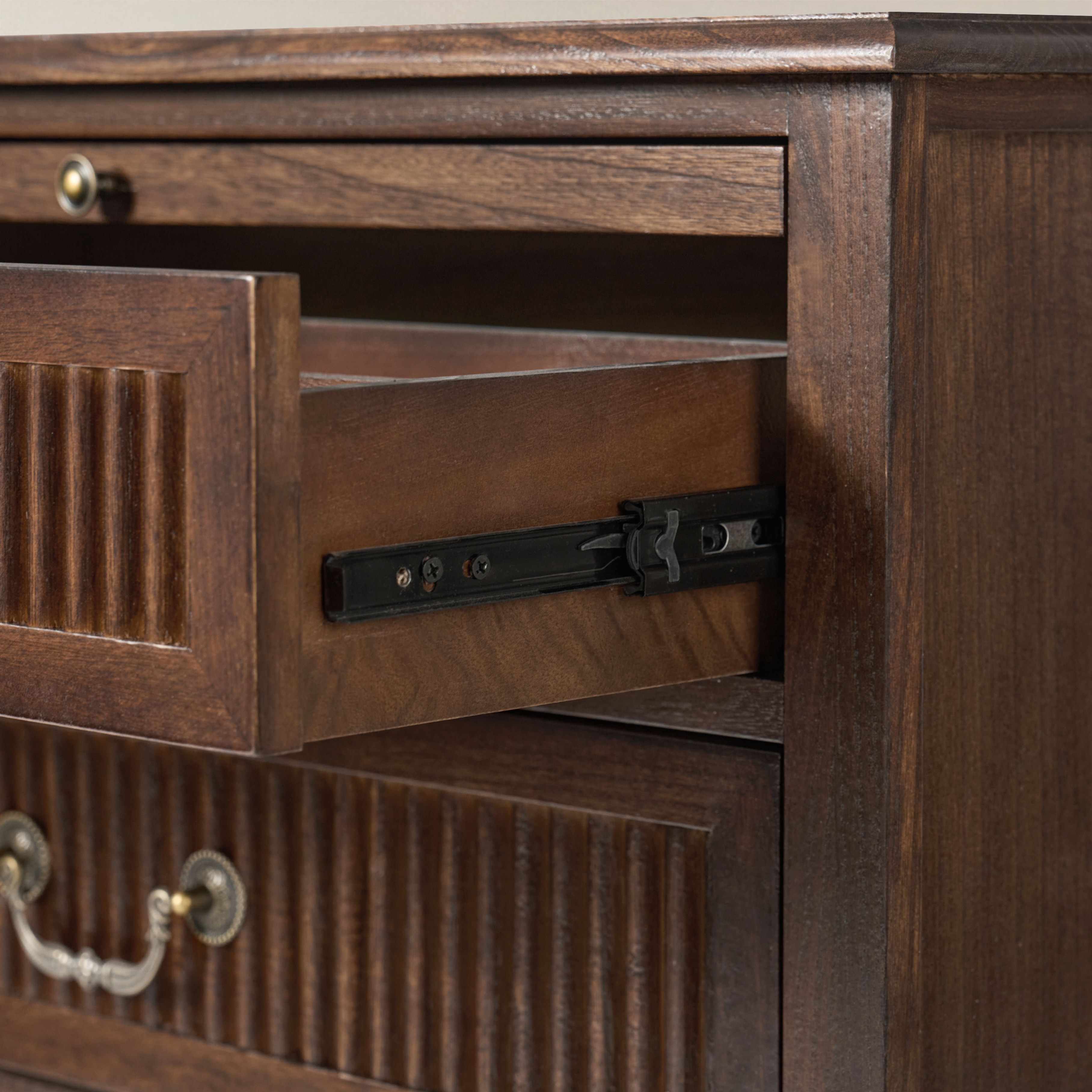 [Copy]Farmhouse Solid Wood Bedside Table with 2 Drawers & Charging Station