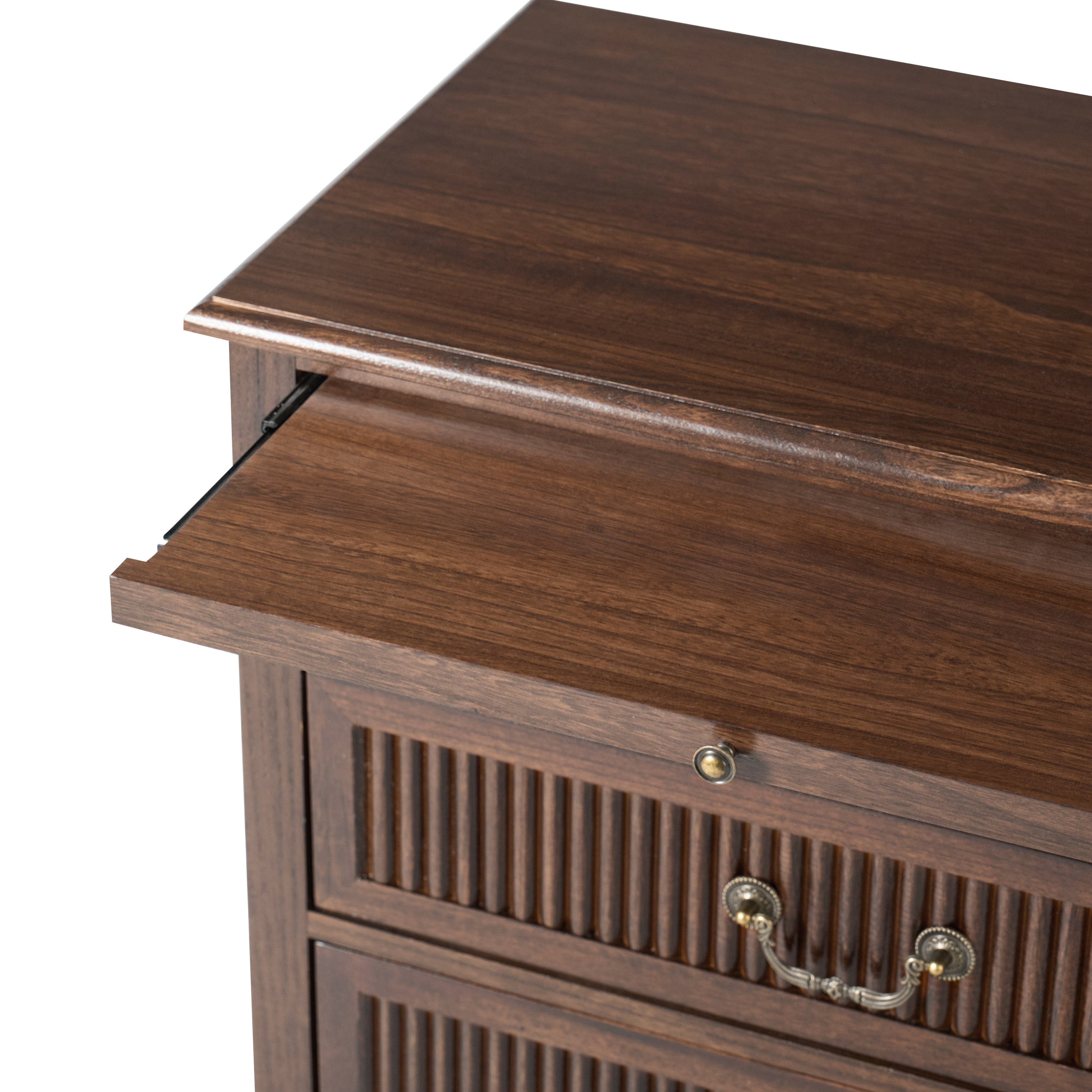 [Copy]Farmhouse Solid Wood Bedside Table with 2 Drawers & Charging Station