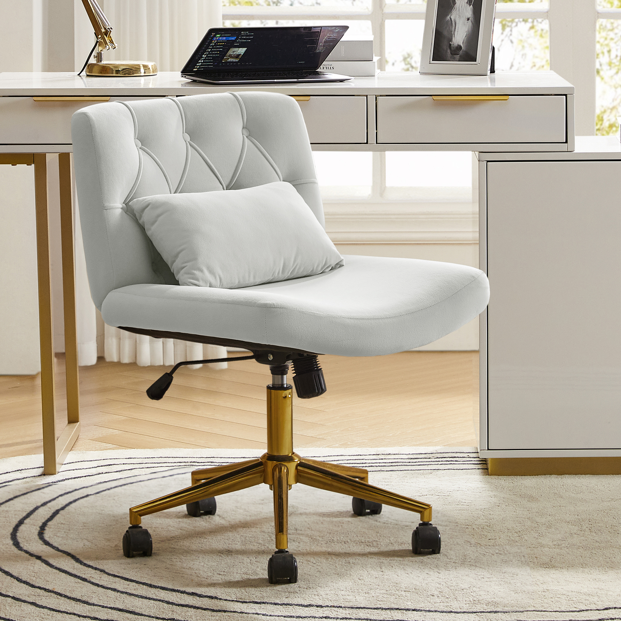 Norm Modern Flannel Adjustable Office Chair